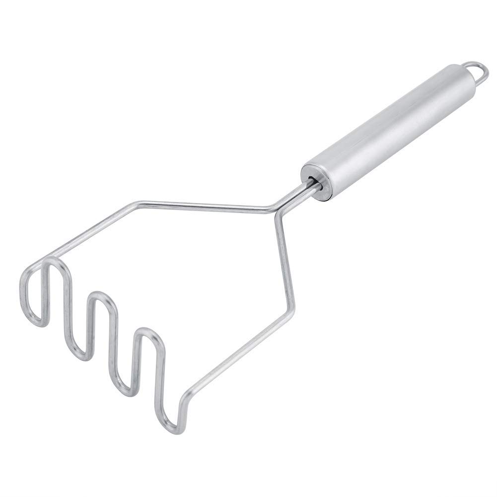 Premium Stainless Steel Potato Masher & Crusher - Heavy Duty, Non-Deform for Potatoes, Fruits, Pumpkin Pie & Root Vegetables - Perfect for Mashing, Pureeing & Cooking in Kitchens & Restaurants