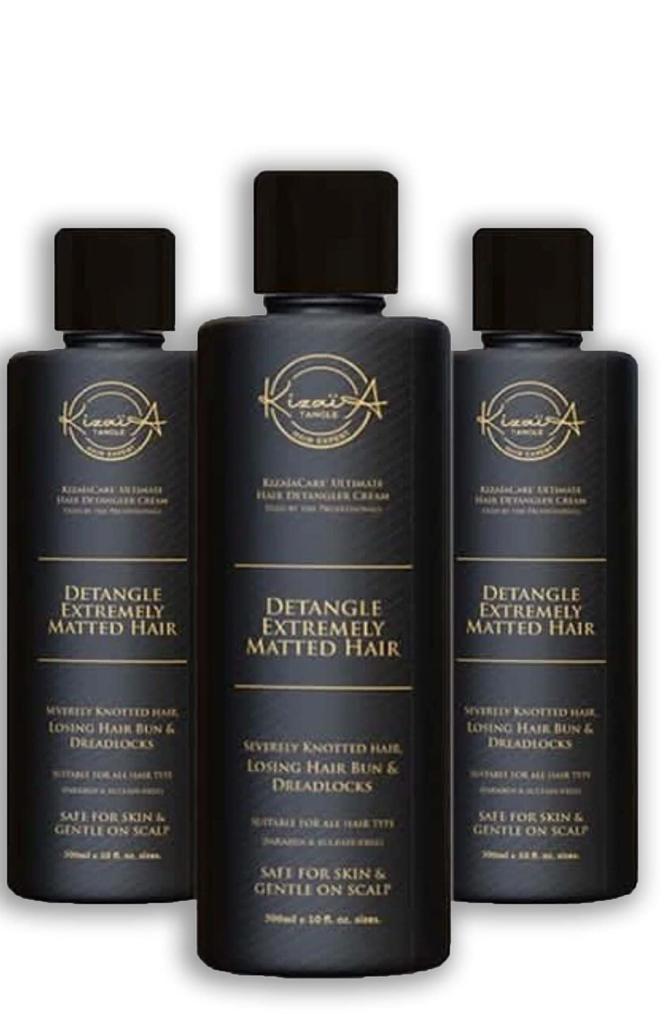 KizaiaCare Hair Remover Detangler - Painless Knot & Matted Hair Solution for Dreadlocks, Extensions & All Hair Types | Repair Damaged Hair | 3-Pack | Perfect for Home, Salon & Travel Use