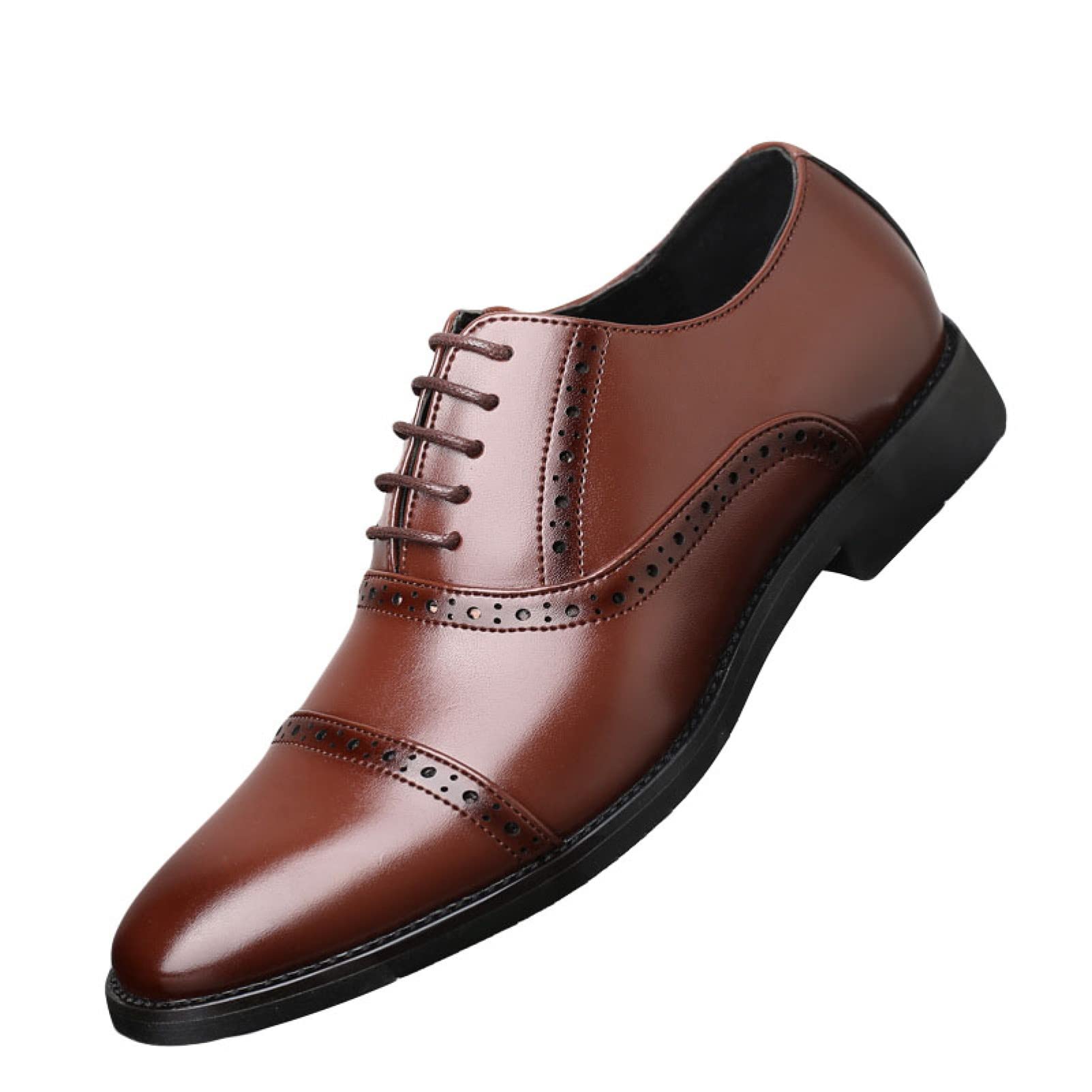 Men's Formal Leather Oxford Shoes - Comfortable Business Dress Brogues for Wedding, Party & Office Wear - Classic Style for Professional & Special Occasions