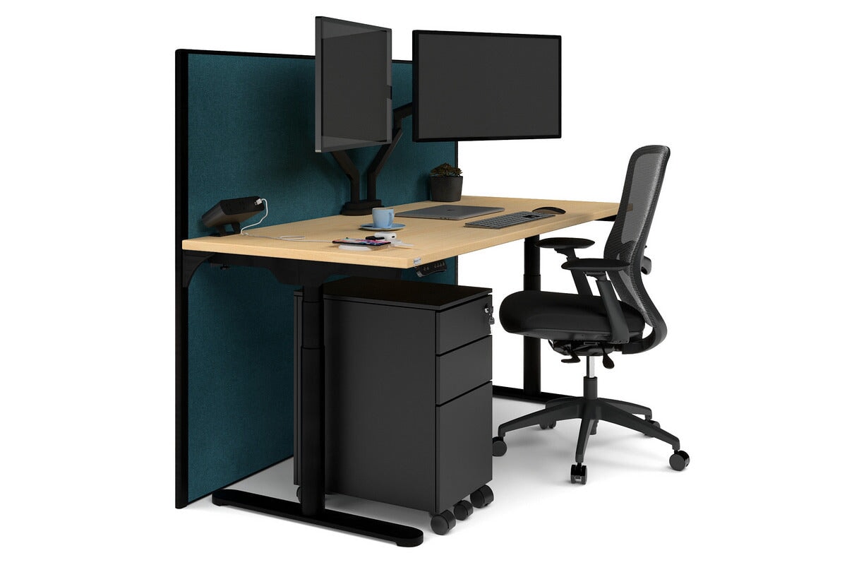 Premium Adjustable Height Single Workstation Desk - 1600L x 700W Size - Ideal for Home Office, Study & Workspace Ergonomics