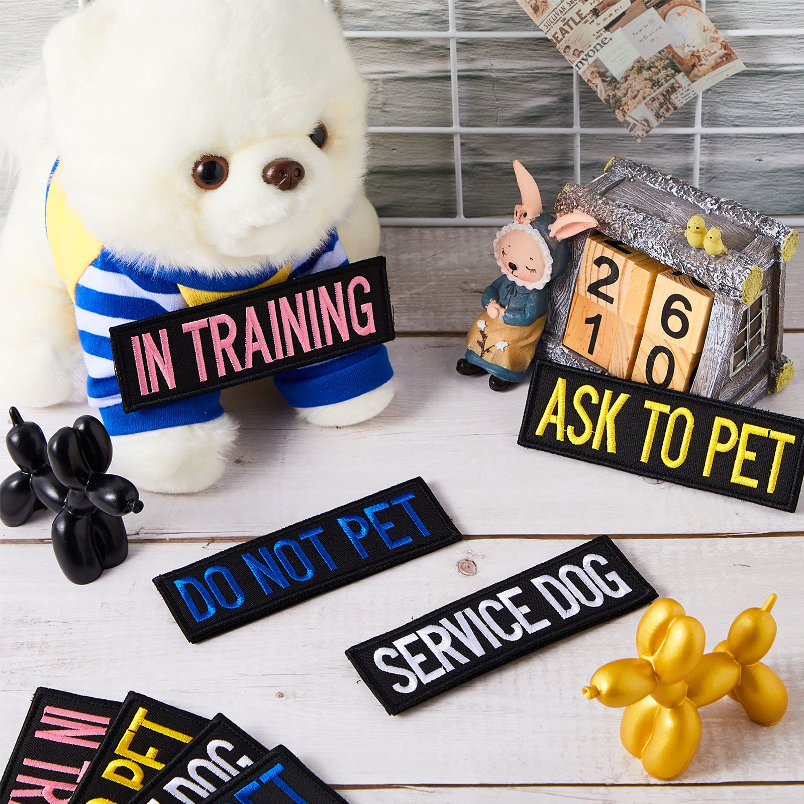 8 Pieces Colorful Service Dog Patches - Do Not Pet & Ask to Pet Vest Patches for Tactical Dog Harnesses, Collars & Leashes - Perfect for Training, Therapy Dogs & Public Outings