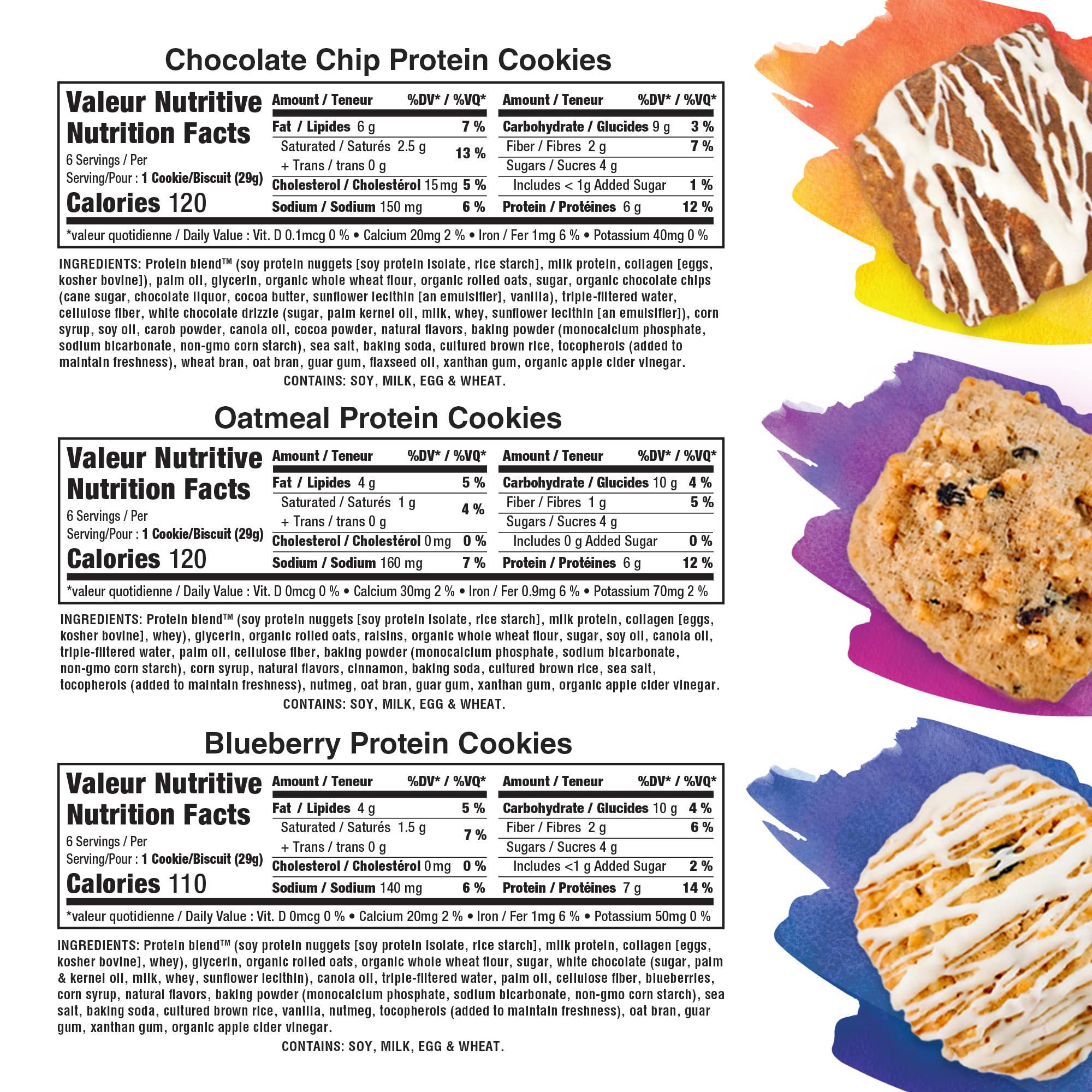 Smart for Life High Protein Cookie Diet - Variety Pack (Chocolate Chip, Oatmeal Raisin & Blueberry) - 5-Week Meal Plan - Low Carb Meal Replacement & High Fiber Snack Cookies - Perfect for Weight Loss, Keto Diet & On-the-Go Nutrition