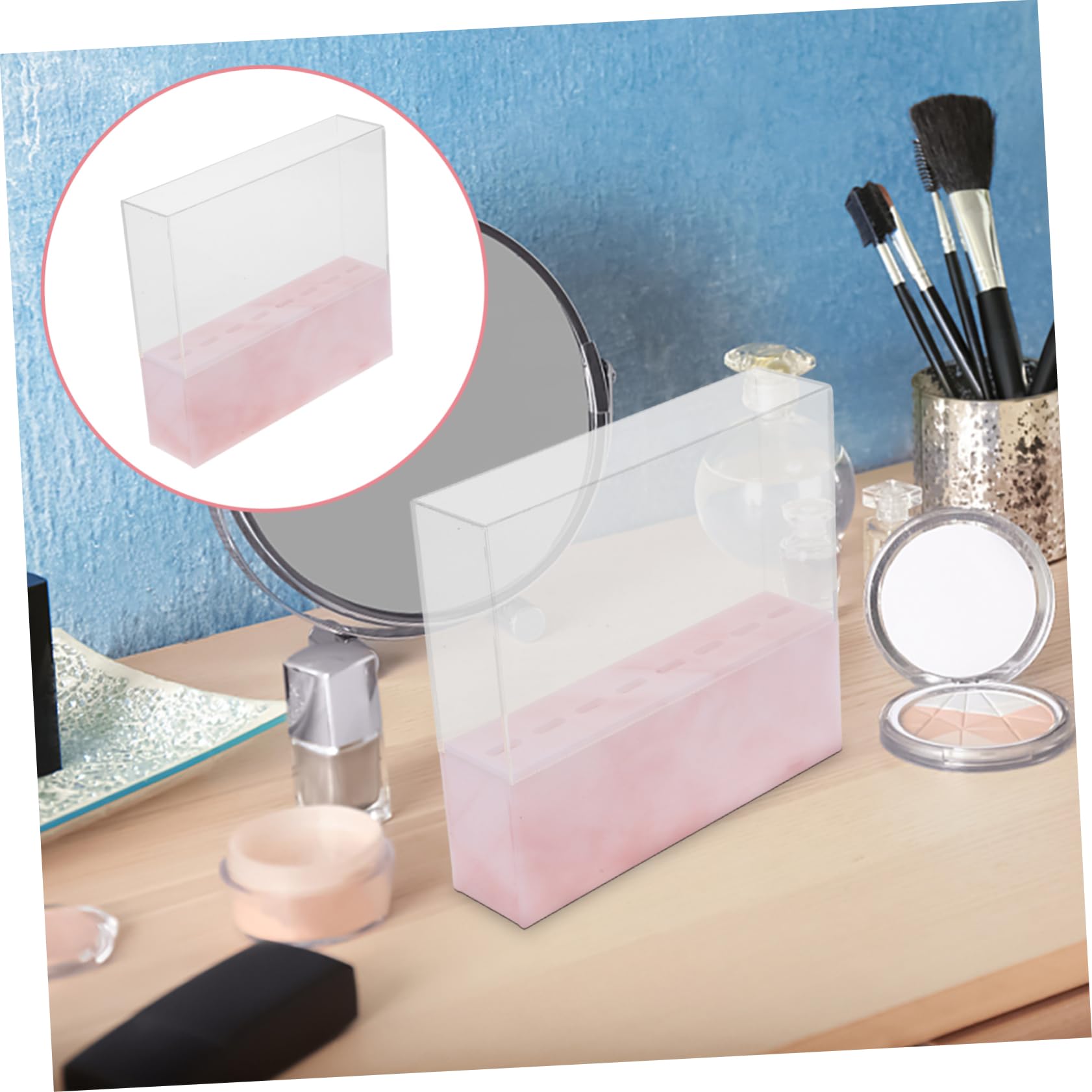 Premium Acrylic Eyelash Tweezer Stand - Lash Cluster Tweezers & Spatula Holder for Professional Makeup Artists | Makeup Brush Organizer & Lash Tool Display Shelf (Pink) by Ipetboom - Perfect for Salon, Beauty Studio & Home Makeup Vanity