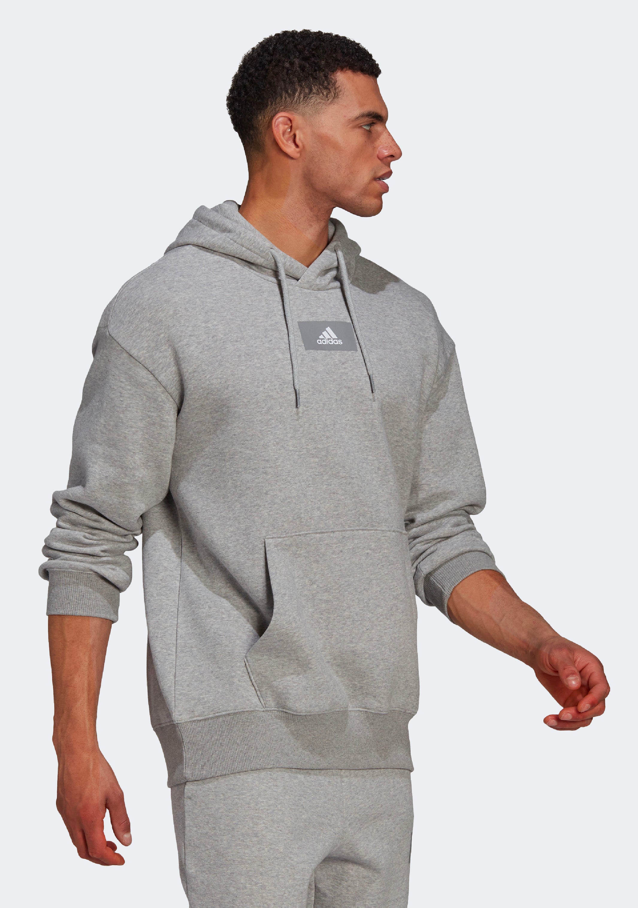 Adidas Men's Essentials Feelvivid Cotton Fleece Drop Shoulder Hoodie - Comfortable & Stylish Pullover Sweatshirt for Casual Wear, Gym, and Outdoor Activities