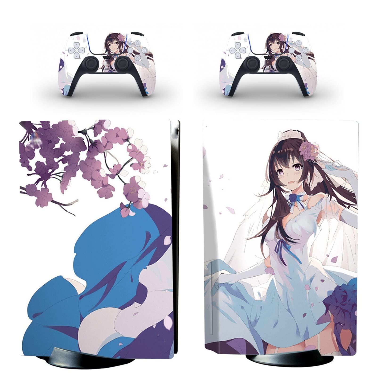 Anime Vinyl Skin Stickers for PS5 Disk Edition Console & 2 Controllers - Bubble-Free, Durable, Scratch-Resistant Wrap (Design 47685) - Perfect for Gaming Setups & Customization