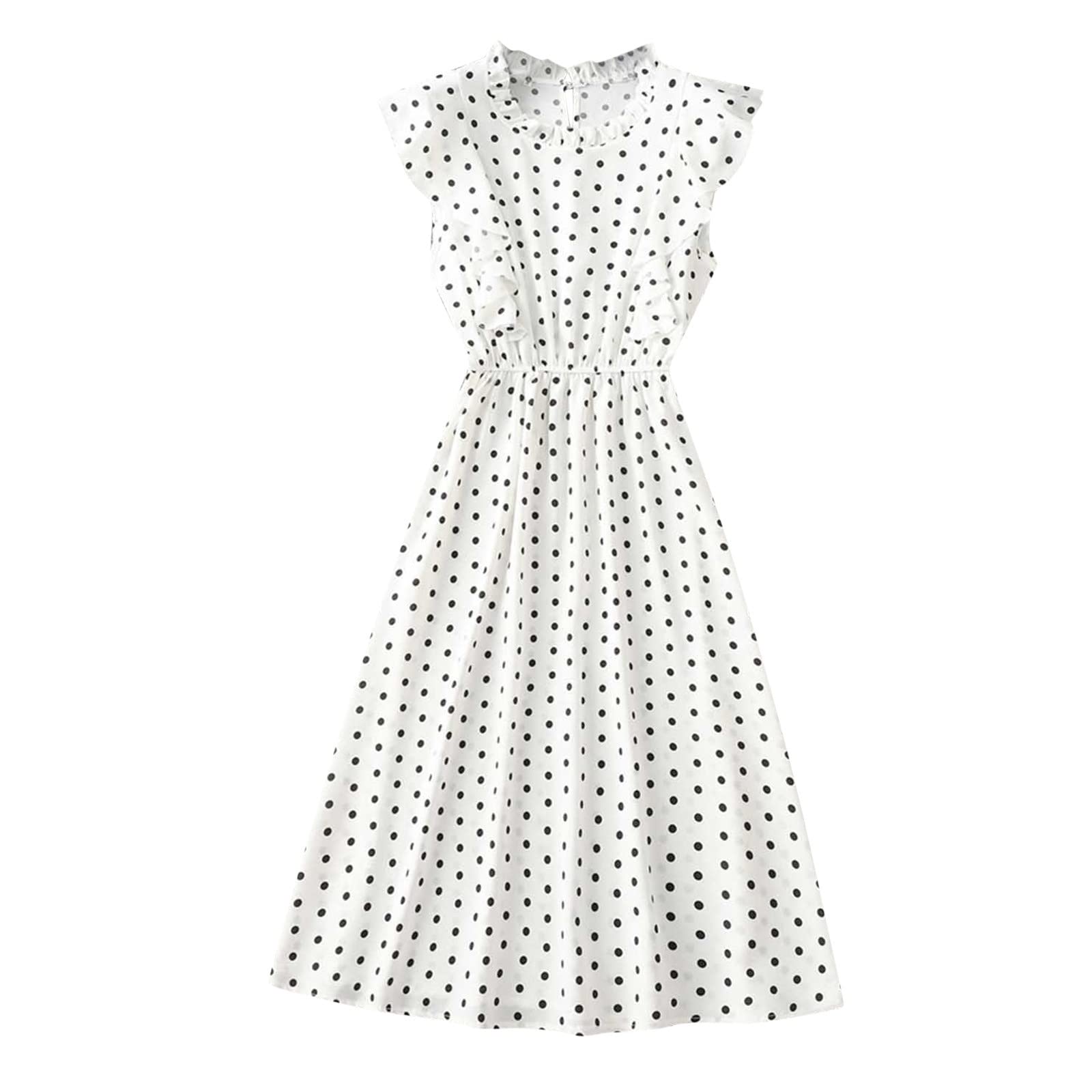 Women's Summer Short Sleeve O-Neck Lattice Party Dress - Plus Size Casual House Dress for Beach, Vacation & Outdoor Events