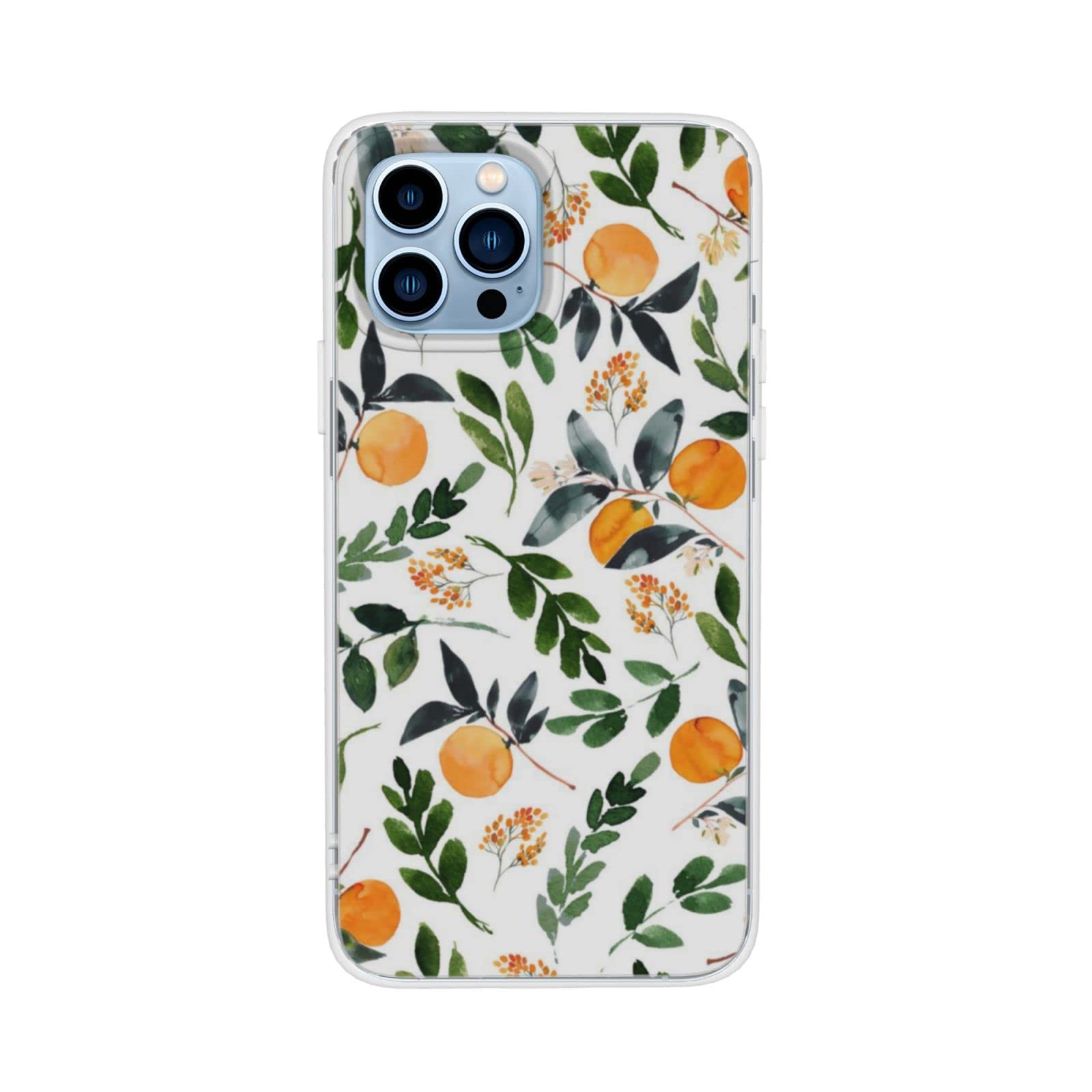 Shockproof Clear Soft TPU iPhone 12/12 Pro Case - Cute Citrus Orange Fruit Design Protective Phone Cover for Women & Girls | Perfect Gift for Everyday Use & Travel