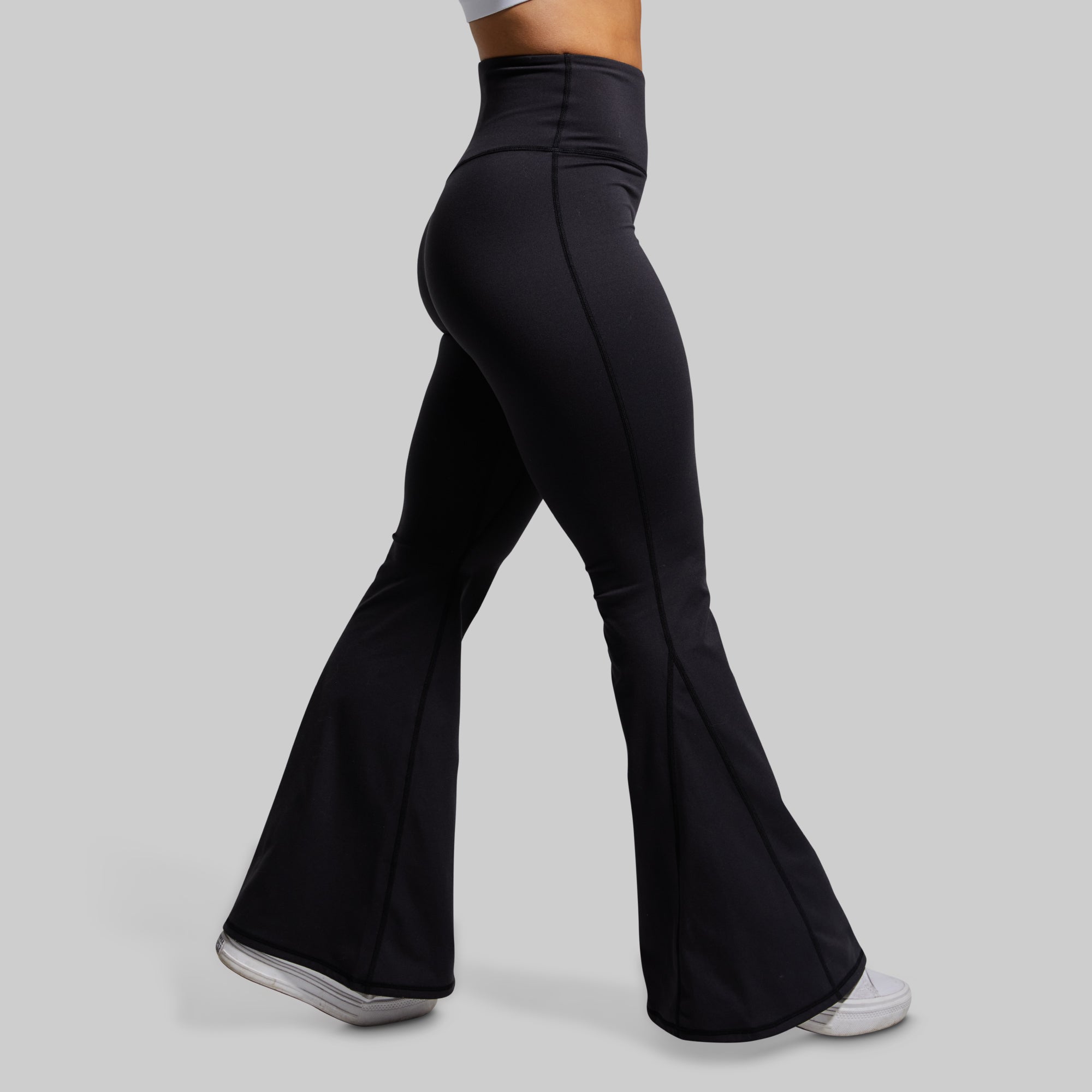 Festival Flare Yoga Pants for Women - High Waisted Black Yoga Leggings for Dance, Workout & Lounge Wear