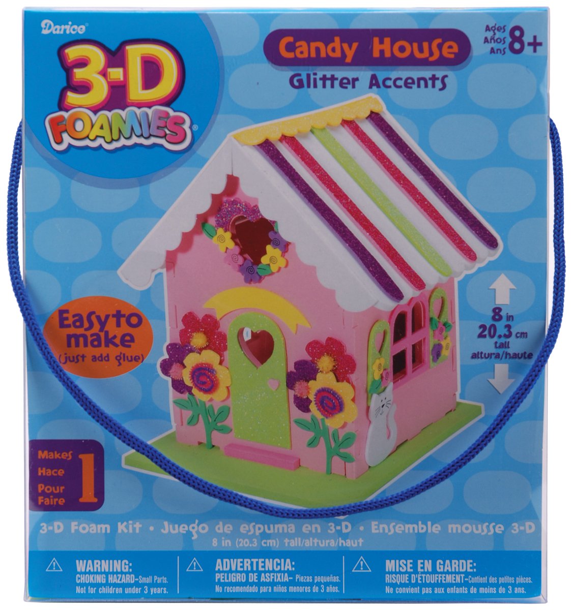 Darice 3D Foam Candy House Kit - DIY Christmas Gingerbread House Decorations for Kids & Adults - Perfect for Holiday Crafts, School Projects & Party Decor