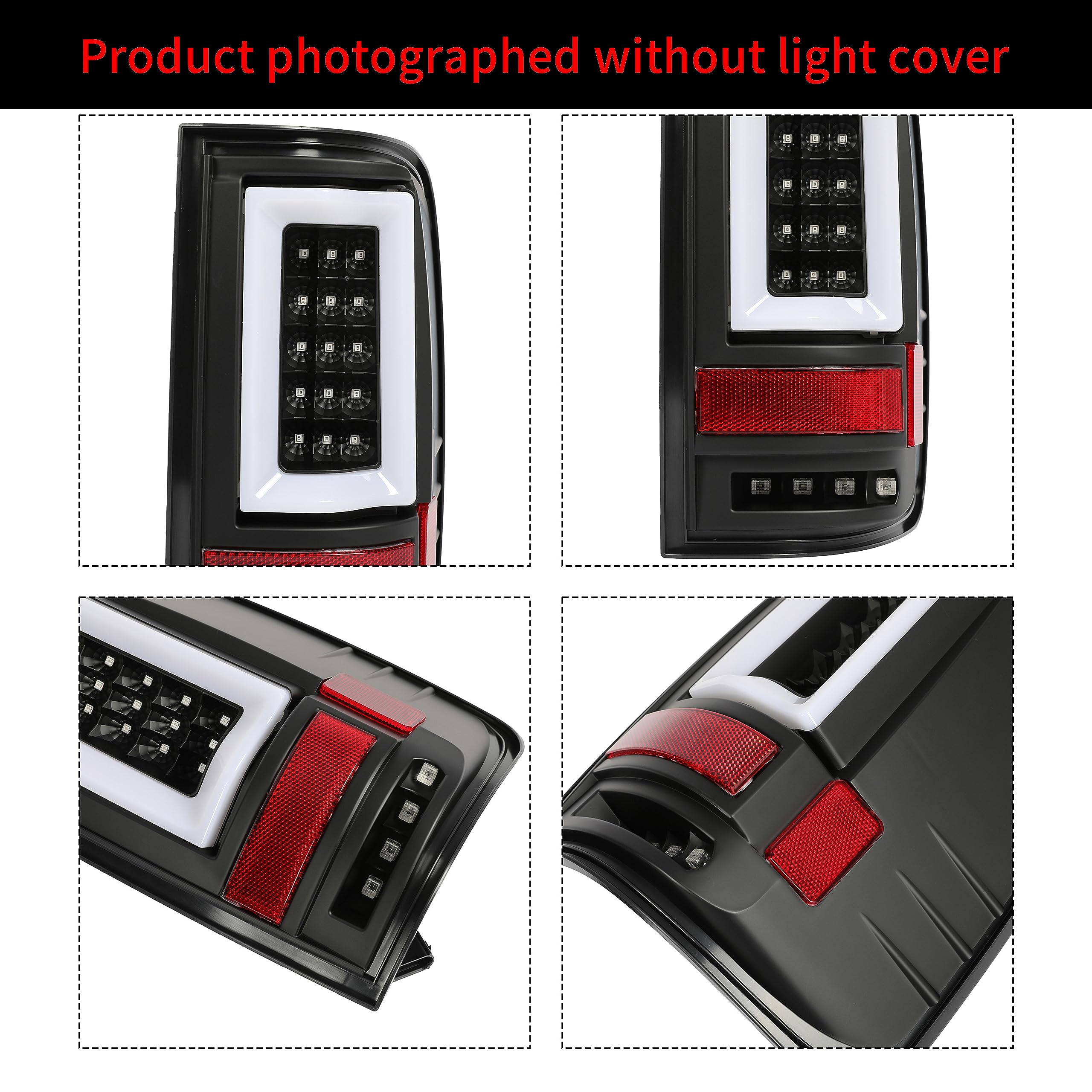 HECASA LED Tail Lights Compatible with 2004-2008 Ford F150 - 3D LED Tube Bar Replacement for 5L3Z13405CA 5L3Z13404CA 6L3Z13405AA 6L3Z13404AA - Smoke Lens Black Housing Rear Brake Lamps - Upgrade for Night Driving & Enhanced Safety