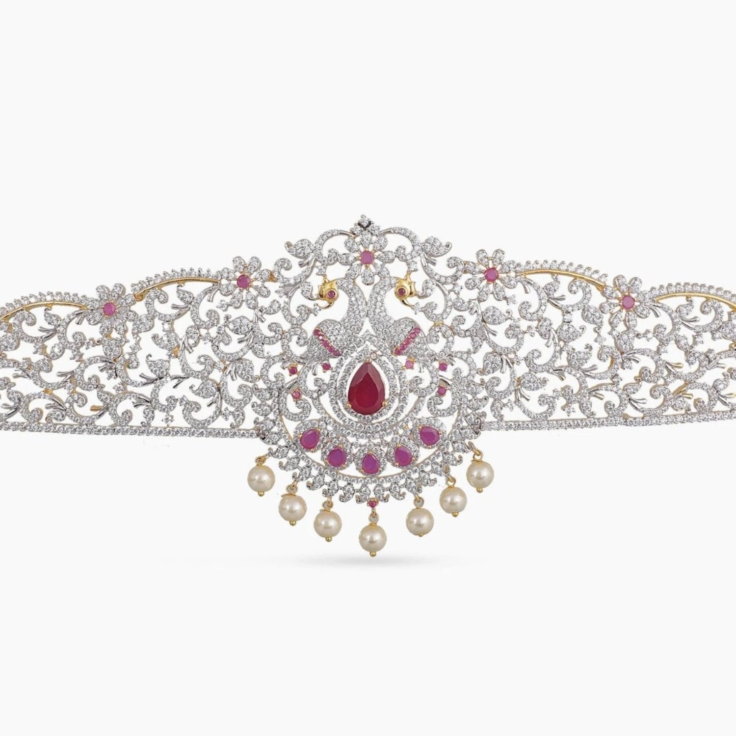 Aariya Nakshatra CZ Crystal Waist Chain Belt for Women - Elegant Body Jewelry for Belly Dance, Wedding, Party & Festival Outfits