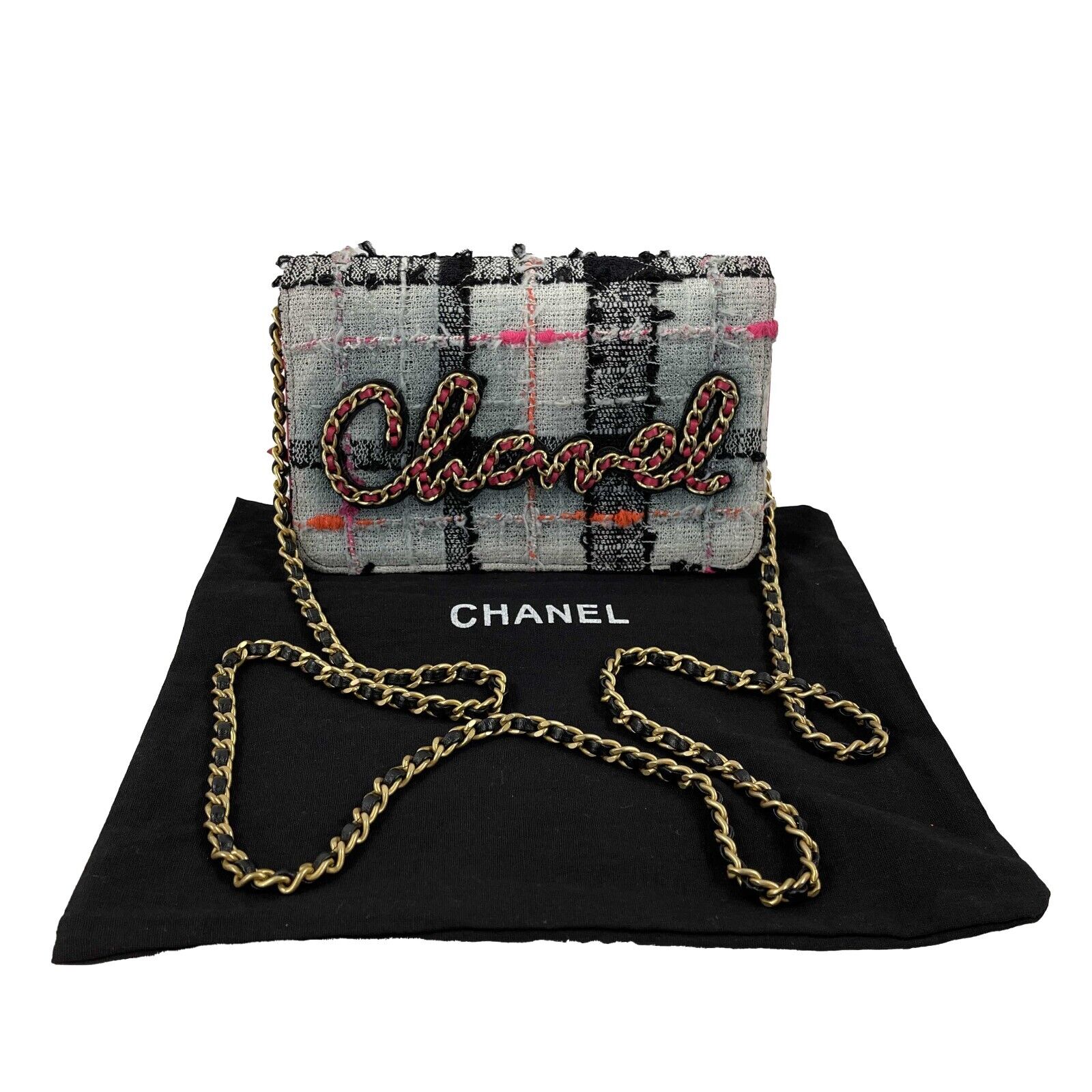 Chanel Tweed Wallet on Chain - Multicolor 'CHANEL' Crossbody Bag for Women | Fashionable Shoulder Purse for Evening Parties, Date Night & Special Occasions