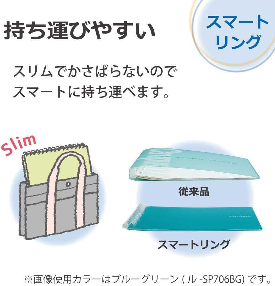Kokuyo Campus Smart Ring Binder Notebook - B5 Size, Light Blue, Holds 60 Sheets, 26-Hole Slim Design with 10 Bonus Loose-Leaf Papers | Perfect for Office Work, School Study, Journaling & Note Taking | Imported from Japan