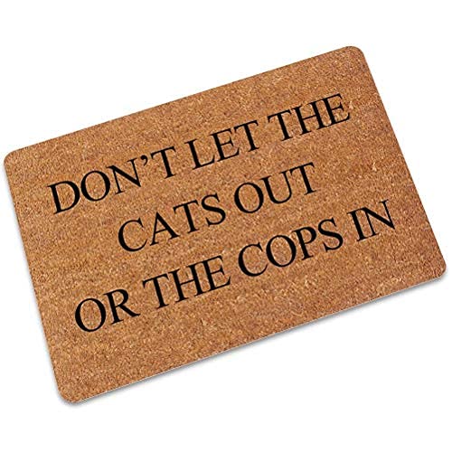 Non-Slip Indoor Doormat 20x32 Inches - Keep Cats Inside & Deter Intruders, Perfect for Entryway, Living Room, or Bedroom - Funny & Functional Home Decor