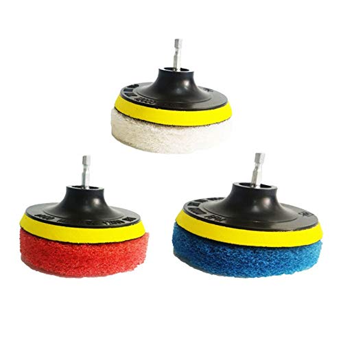 Replacement Part for M.C 5Drill Cleaning Brush - Power Scrubber Stiff Scrub Brush Bit Pad Set (7PCS) - Bathroom Tile Cleaner Kit for Drill Attachments - Perfect for Deep Cleaning Tiles, Grout, and Bathroom Surfaces