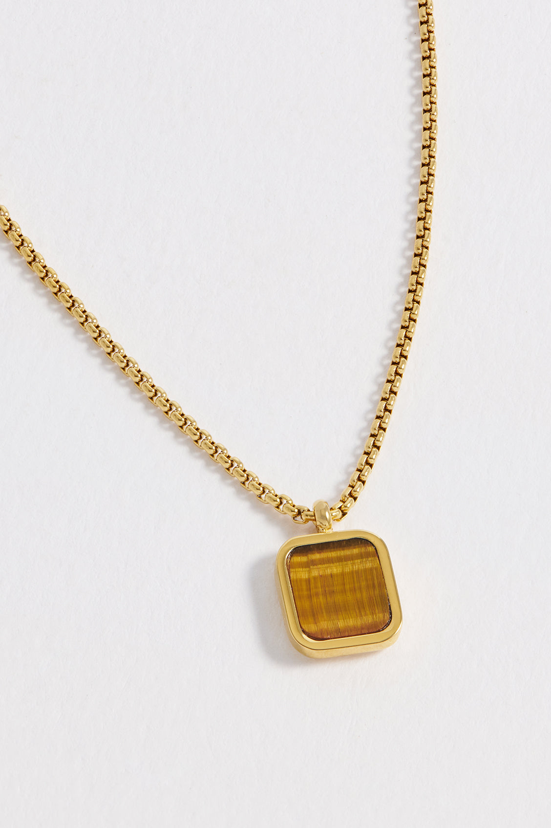 Men's Square Gemstone Pendant Necklace - Sterling Silver or Gold Plated - Perfect for Gifts, Weddings & Everyday Wear