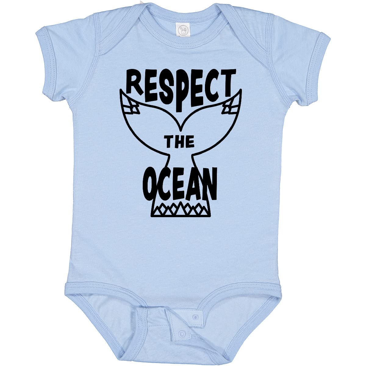 Inktastic Respect The Ocean with Whale Tail Baby Bodysuit - Organic Cotton Cute Whale Design Onesie for Newborns & Infants - Perfect for Beach Trips, Ocean Conservation Events & Baby Showers
