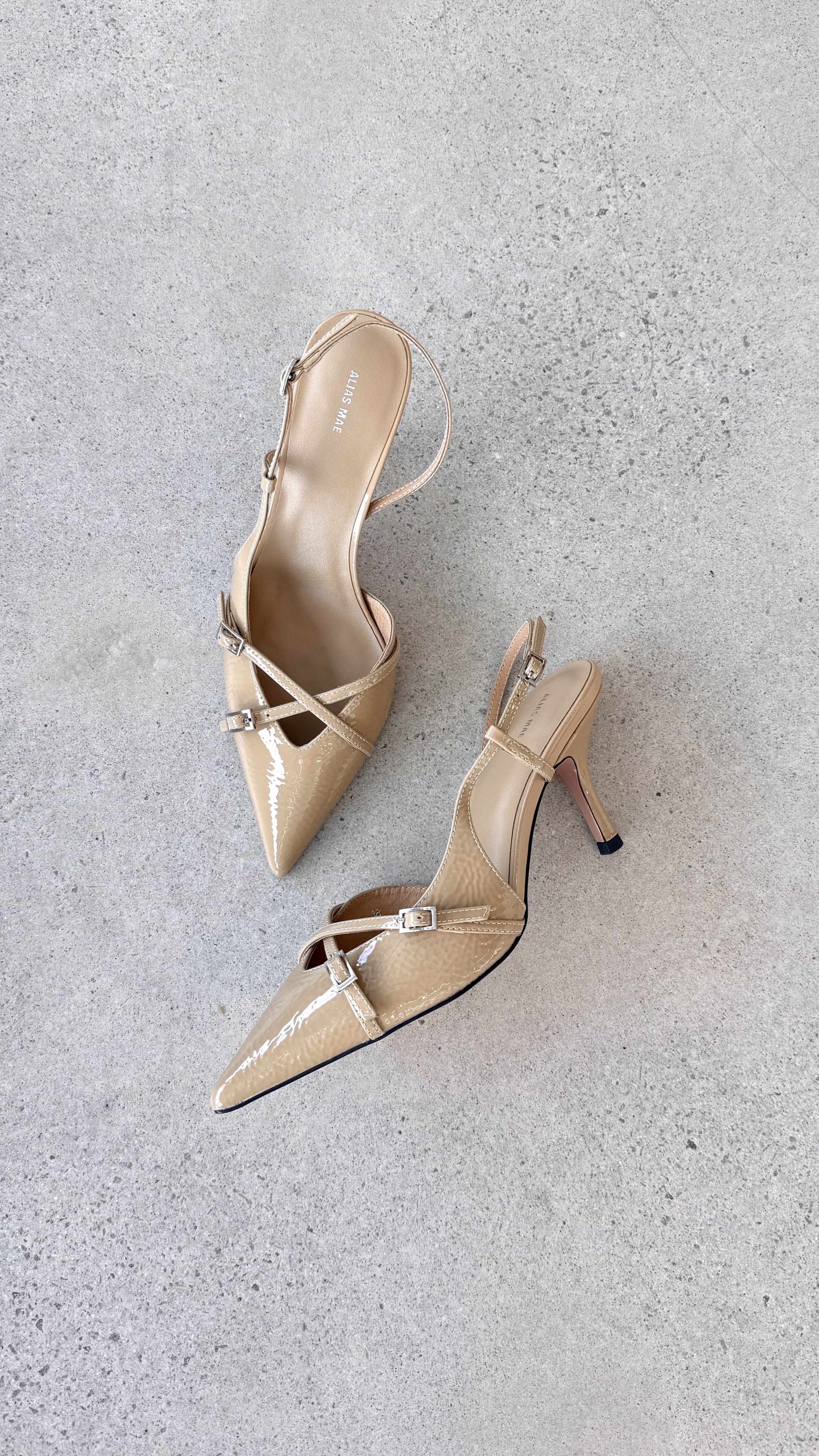 Faith Heel Chai Crinkle Patent Leather Pumps - Stylish High Heels for Women, Perfect for Office, Party & Evening Events