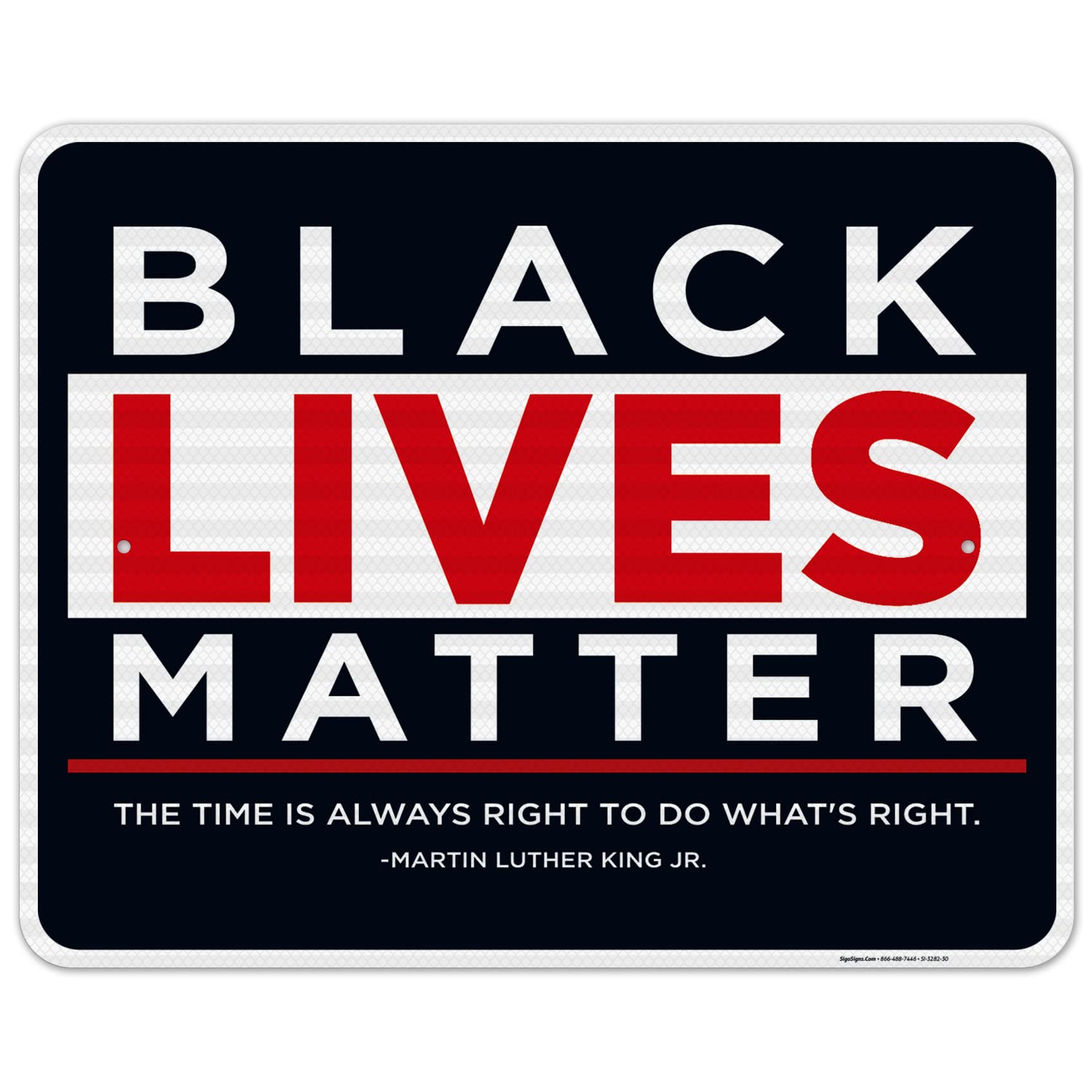Black Lives Matter Sign - 24x30 Inches, 3M EGP Reflective .080 Aluminum, Fade Resistant, Made in USA - Perfect for Yard, Protest, or Community Display