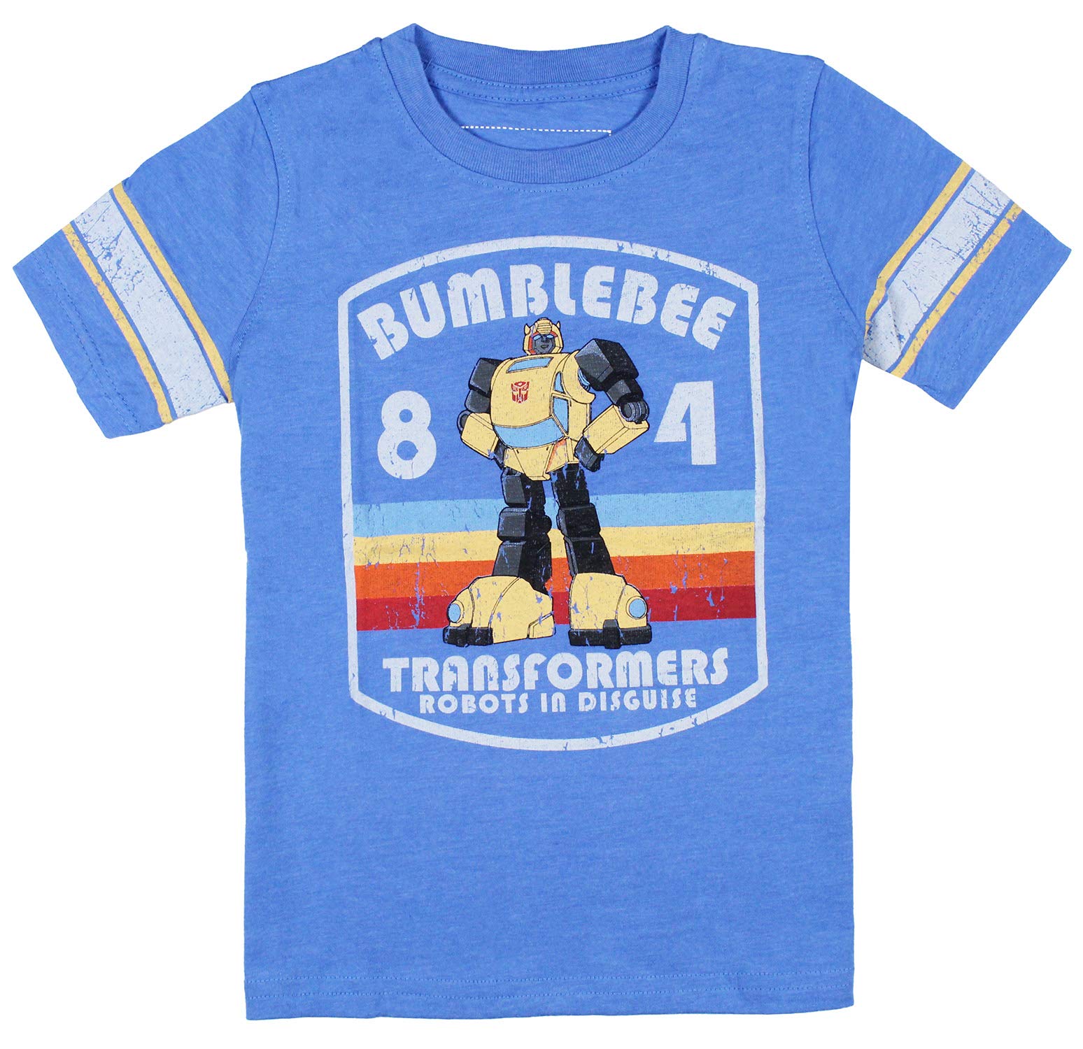 Transformers Robots In Disguise Boys' Bumblebee 84 Short Sleeve Graphic T-Shirt - Cool Cartoon Character Tee for Kids, Birthday Gifts & Casual Wear