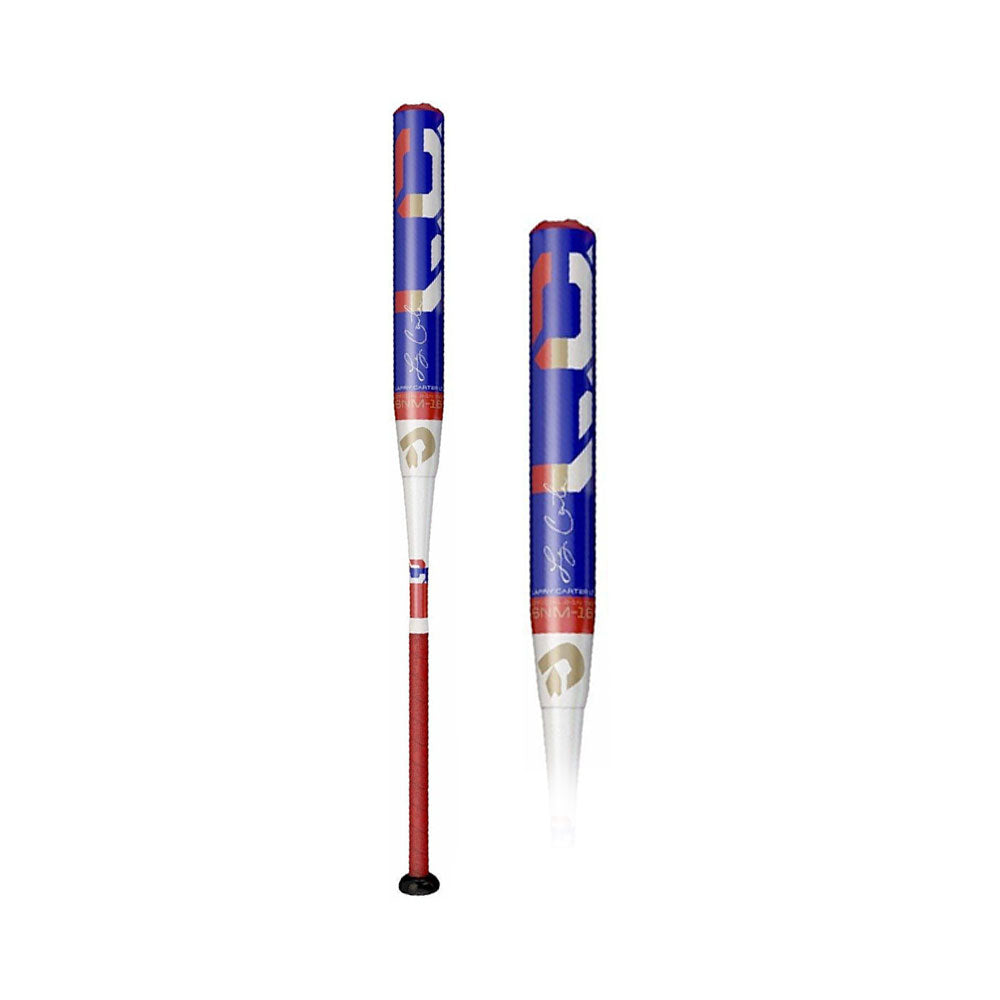 DeMarini SSUSA Larry Carter Signature 16 Slow Pitch Baseball Bat - Blue/Red/White | USA-Made for Adult Leagues & Tournaments | Perfect for Power Hitters & Competitive Play