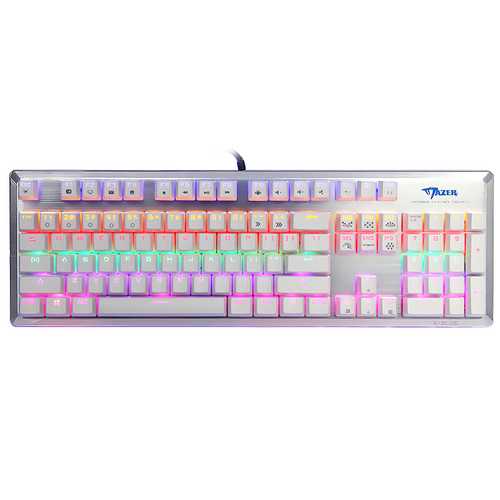 E Blue K727 104-Key NKRO USB Wired Mechanical Gaming Keyboard with Mixed Backlit & Blue Black Switches - Perfect for PC Gaming, Typing & Office Work