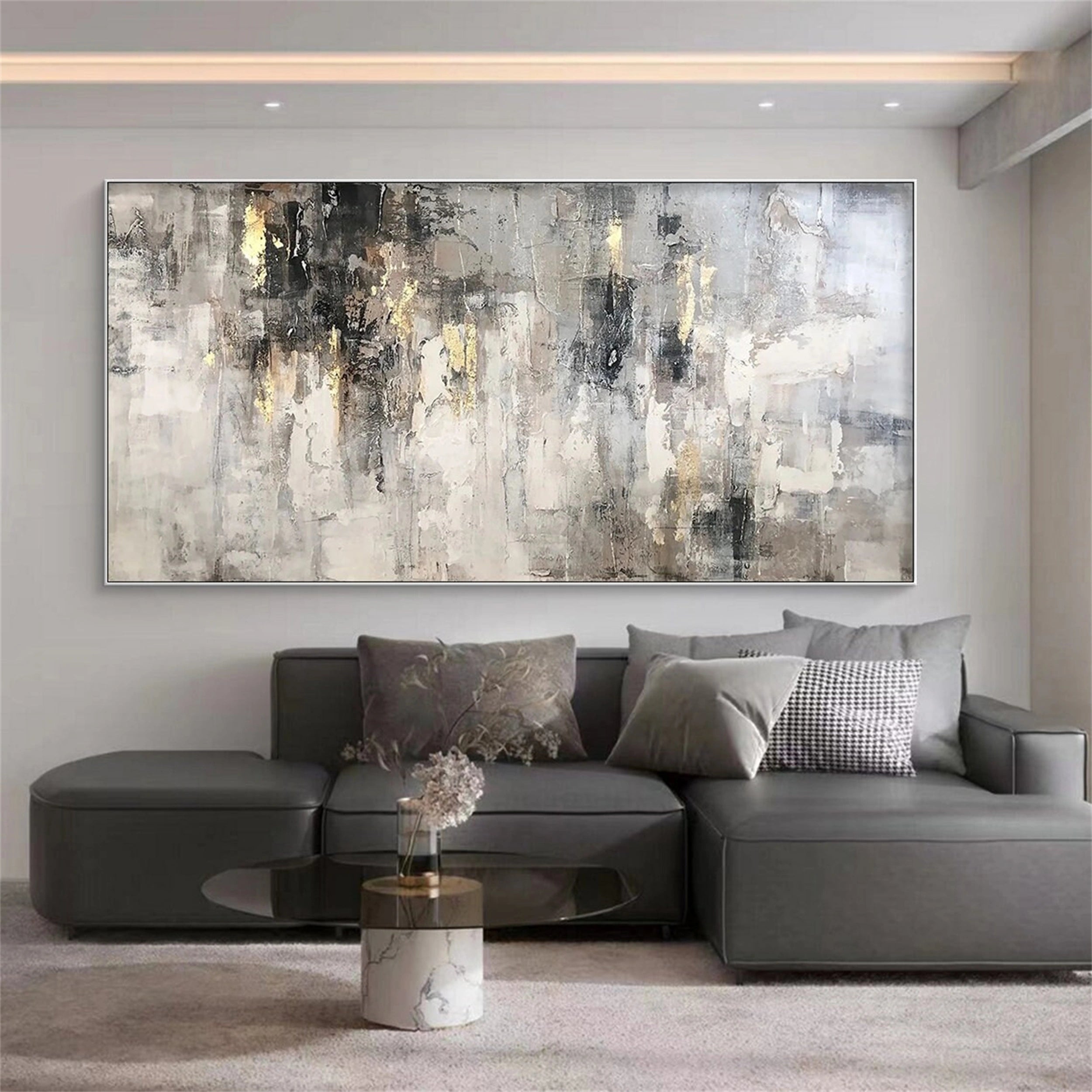 Abstract Painting #AB 092 - Modern Wall Art for Home & Office Decor | Handmade Canvas Artwork for Living Room, Bedroom & Office Spaces