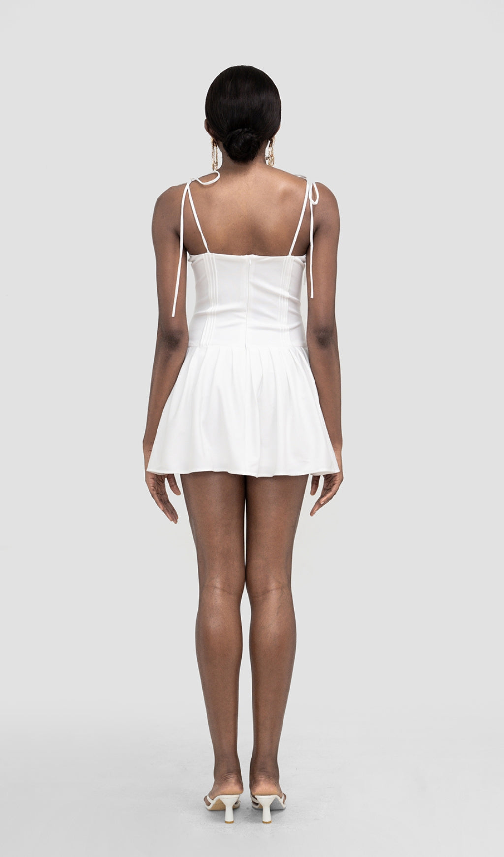 ALINA White Pleated Mini Dress - Elegant Party & Cocktail Outfit for Women | Perfect for Weddings, Dates & Night Out
