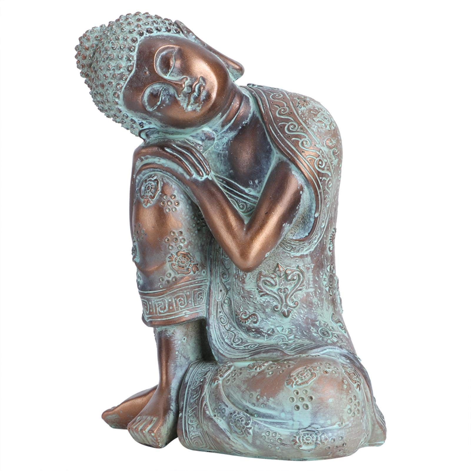 Handcrafted Resin Buddha Statue - Southeast Asian Style Outdoor Garden Decor for Patio, Deck & Porch - Feng Shui Sitting Figurine for Meditation & Zen Home Decor