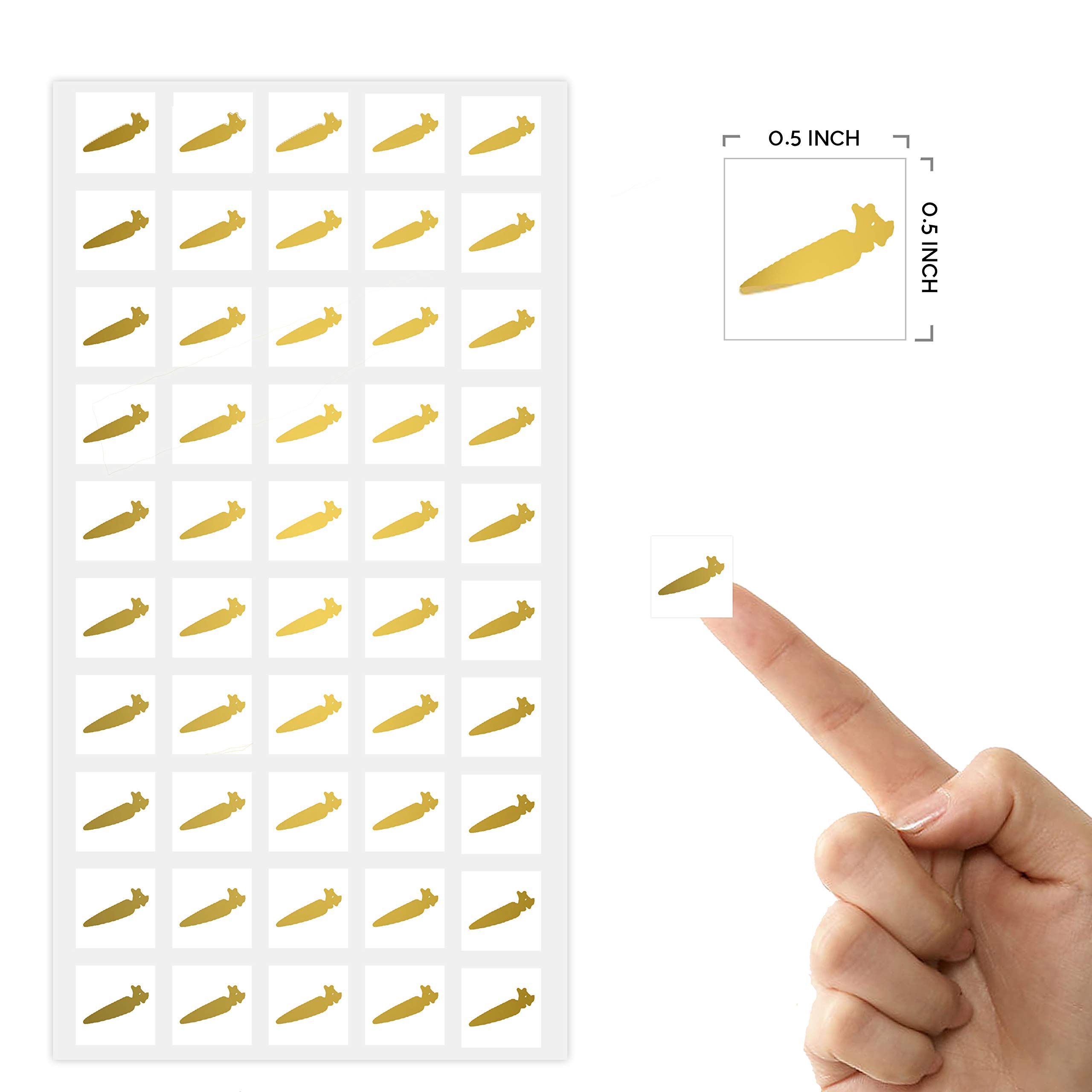 Wedding Meal Stickers - 50 White Square Food Choice Labels for Buffet, Carrot & Gold Design - Perfect for Wedding Receptions, Catered Events & Party Buffets