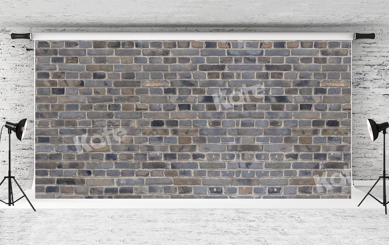 20x10ft Grey Brick Wall Fabric Photography Backdrop - Durable Vinyl Background for Studio, Birthday Party, Baby Shower Decorations - Perfect for Portraits, Events, and Social Media Content Creation