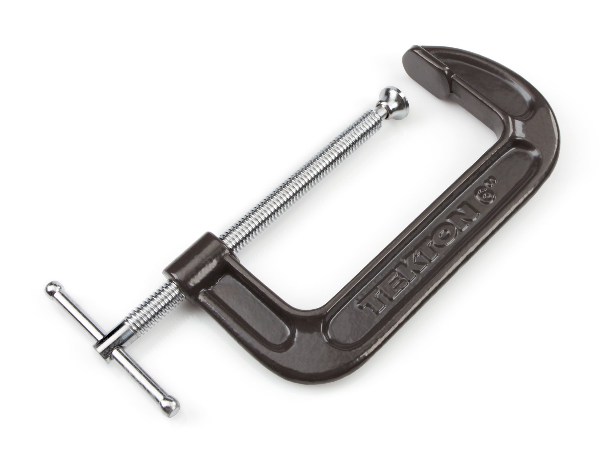 TEKTON 4027 6-Inch Malleable Iron C-Clamp - Heavy Duty Clamping Tool for Woodworking, Metalworking & DIY Projects
