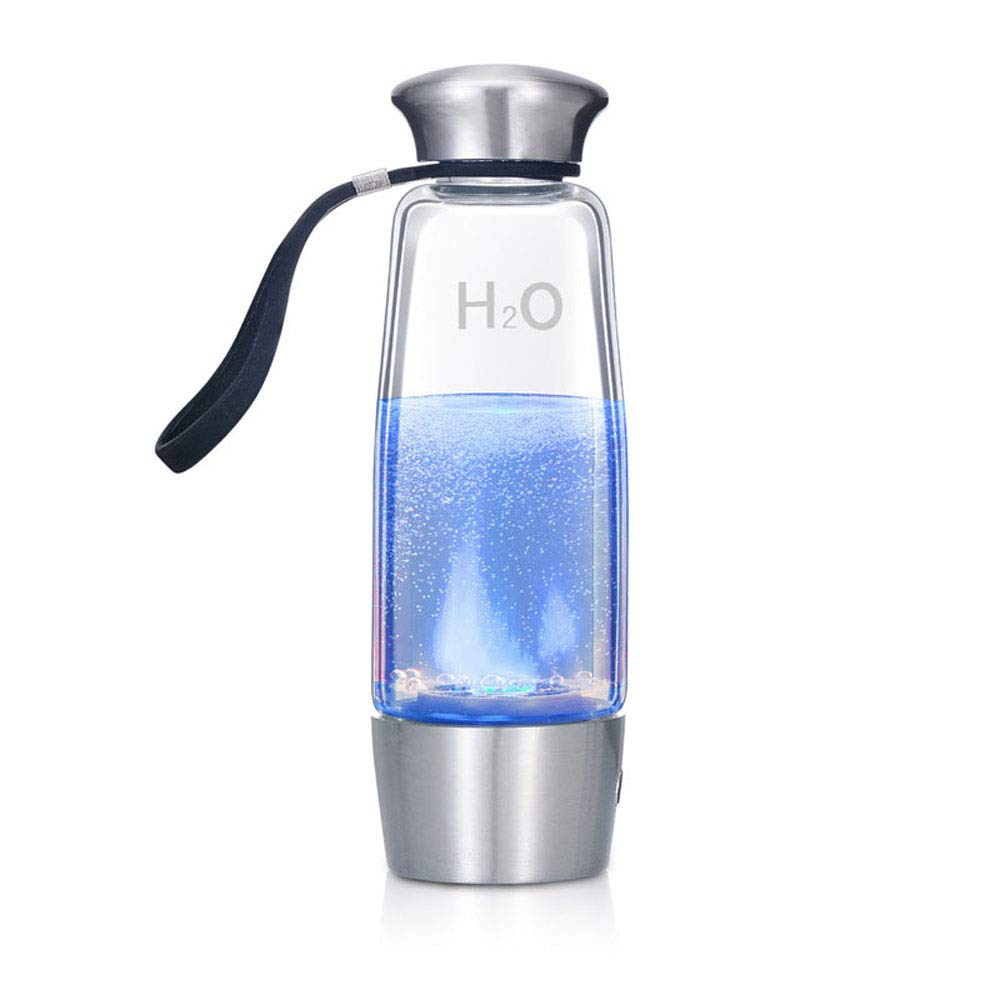 Hydrogen Rich Water Bottle with Generator - 400ml Portable USB Rechargeable High Borosilicate Glass Cup for Anti-Aging, Energy Boost & Sports | Perfect for Gym, Travel & Daily Hydration