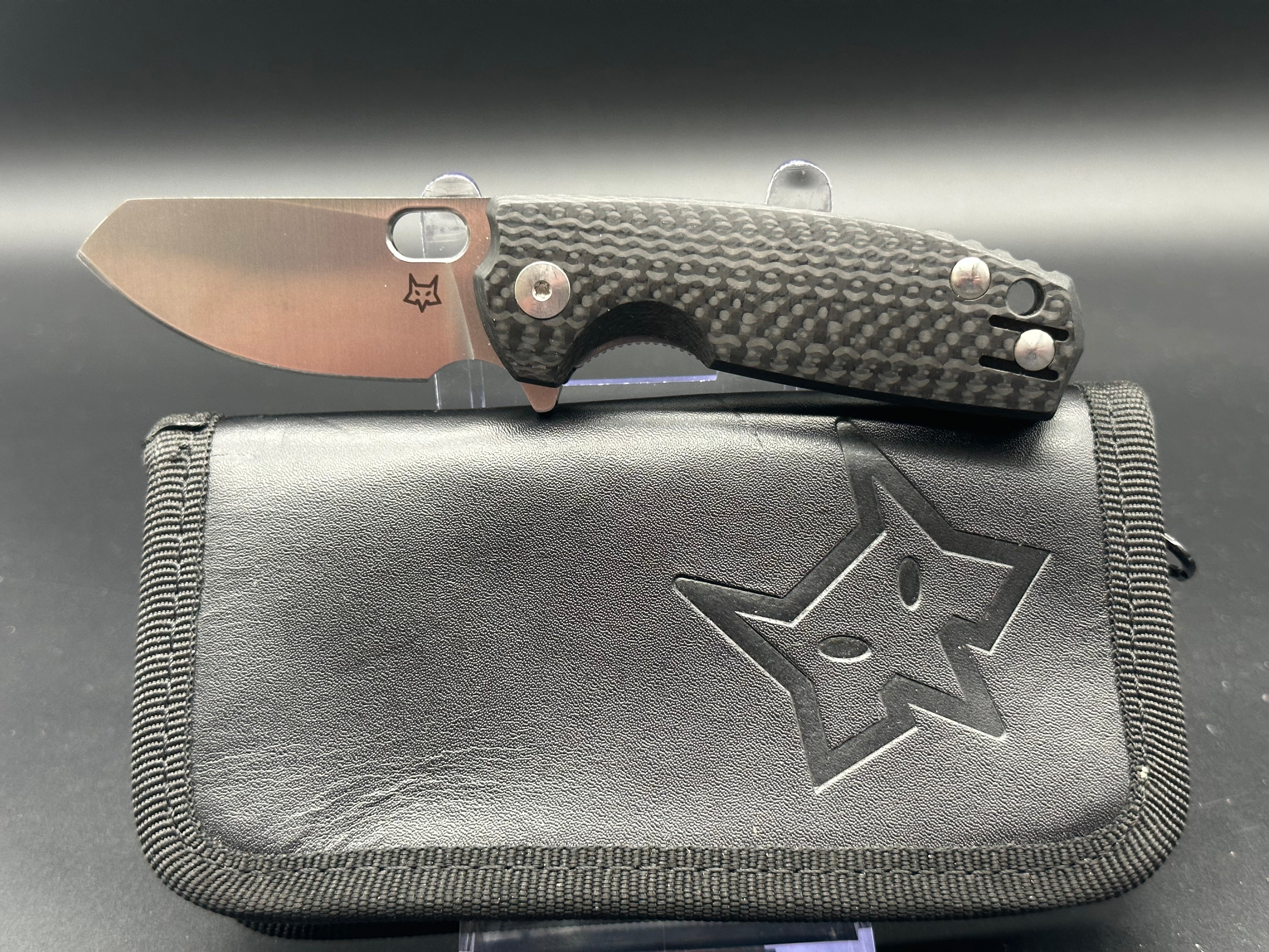 Fox Knives Baby Core M390 Carbon Fiber Folding Pocket Knife - Premium EDC Knife for Outdoor, Camping, Hiking & Everyday Carry