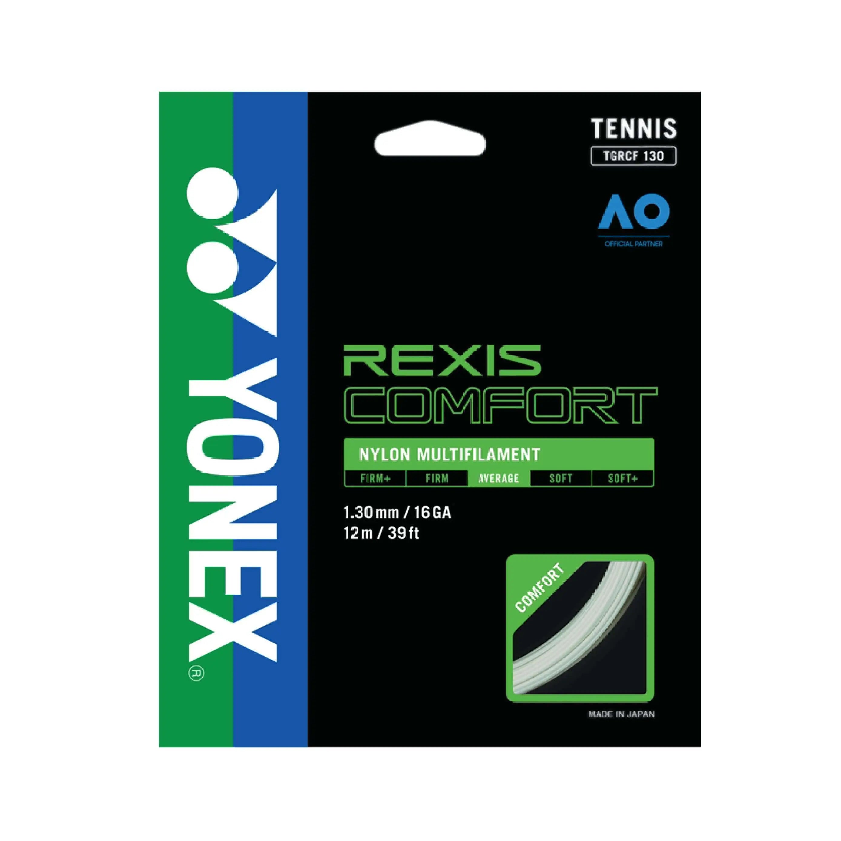 Yonex Rexis Comfort 130 / 16 Tennis String - High Performance Synthetic Gut for Control & Comfort - Perfect for Recreational & Competitive Players