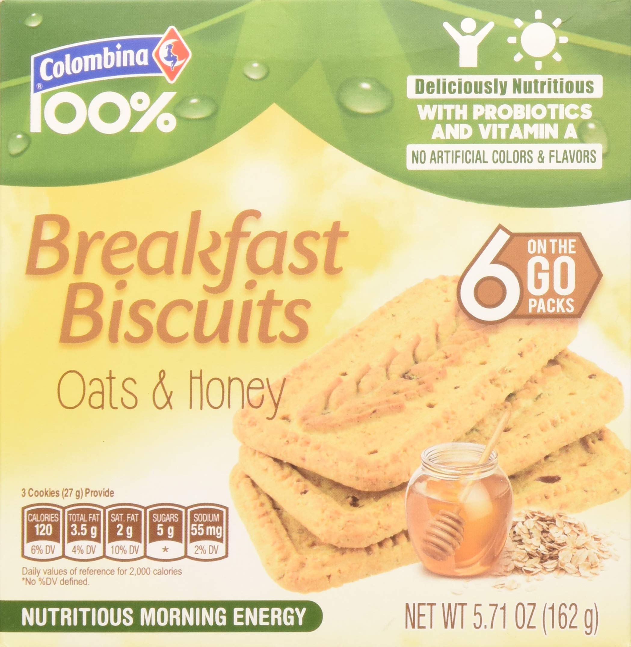 Healthy Breakfast Biscuits with Oats & Honey - Nutritious Snack for Kids & Adults - Perfect for On-the-Go, Office, or School Lunch