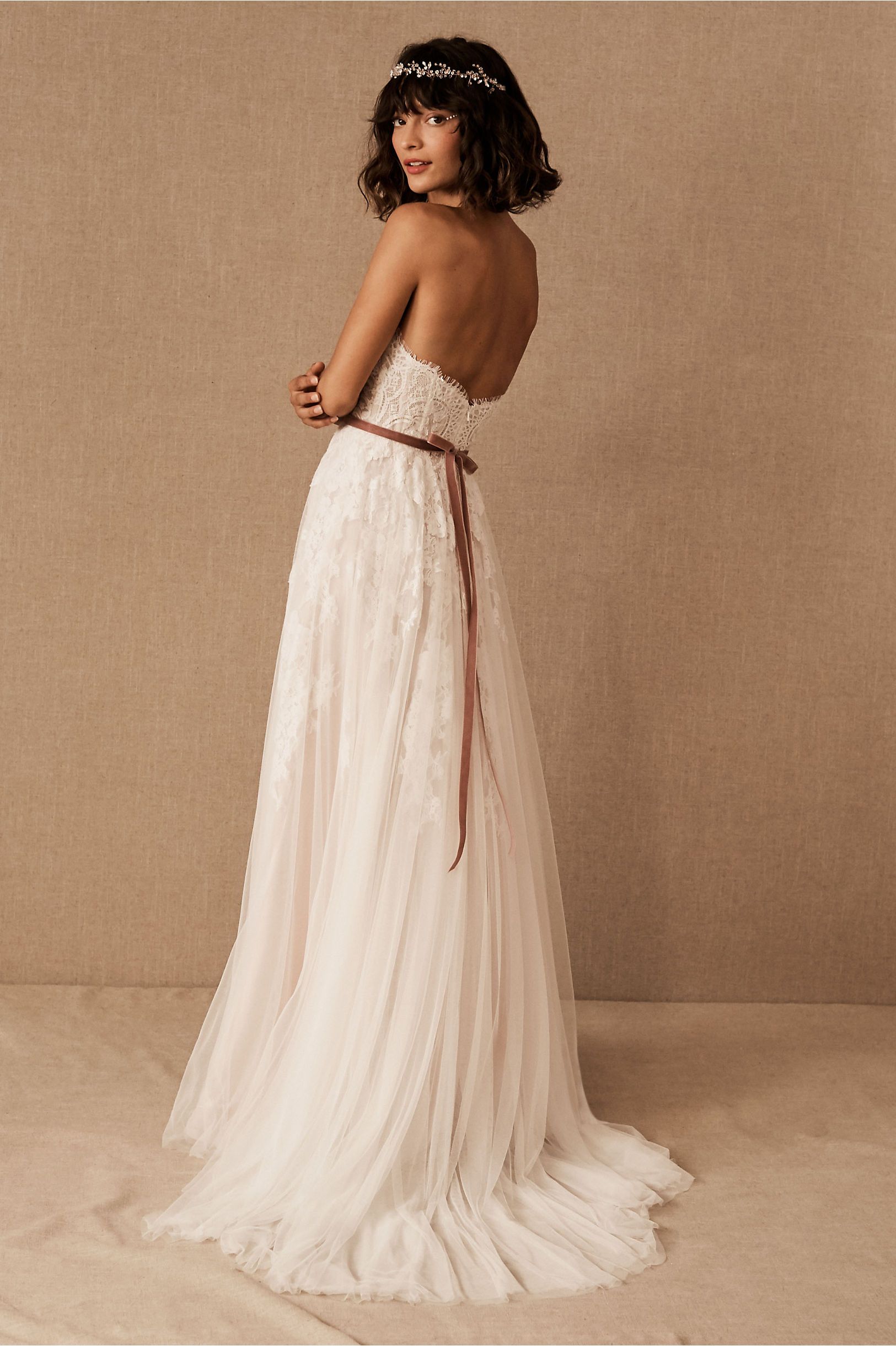BHLDN Willowby Geranium Wedding Gown - Elegant Lace Bridal Dress for Boho & Beach Weddings