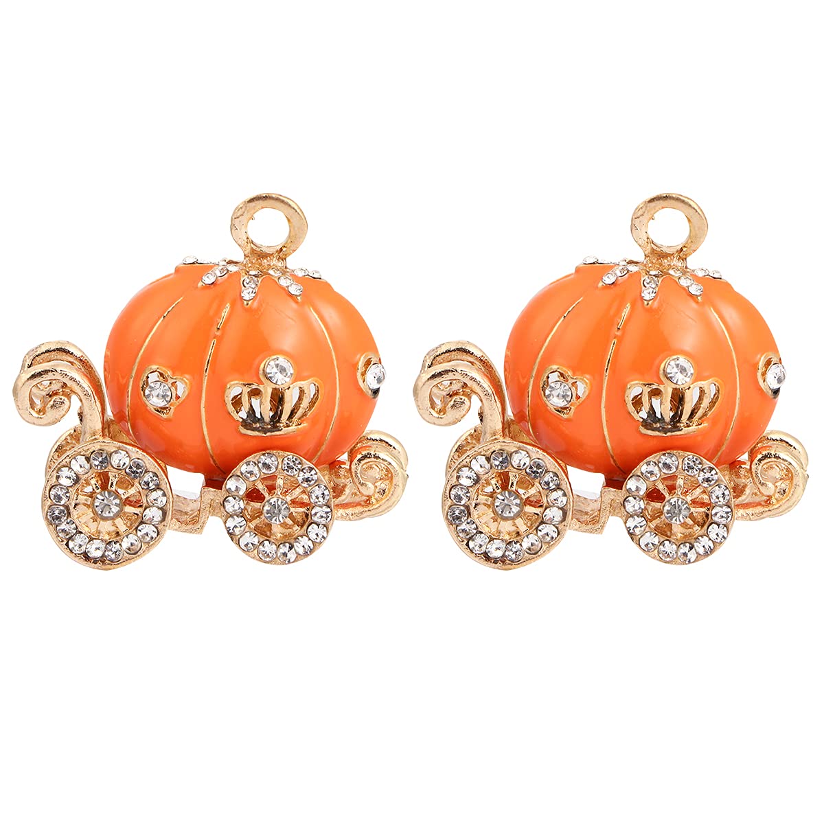 ABOOFAN 2-Piece Large Pumpkin Car Drip Oil Keychain Pendant Set - Alloy Halloween Accessories & Decorations (Orange) - Perfect for DIY Car Keychains, Halloween Party Decor, and Gift Giving