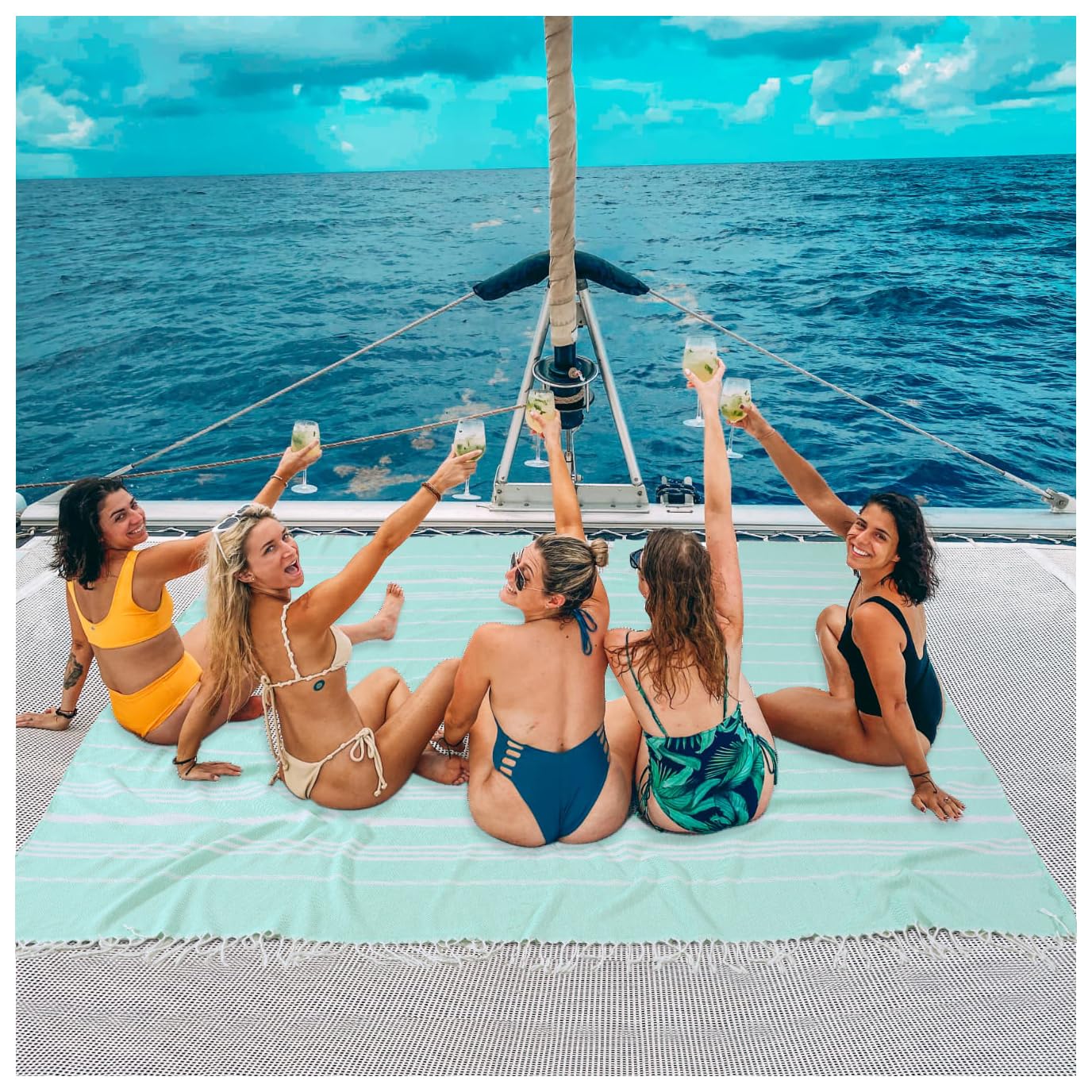 Extra Large Turkish Beach Towel - Boho Cotton Throw Blanket for Pool, Beach & Picnic | Quick-Dry, Sand-Free Microfiber | Oversized 2-Person Blanket for Women & Adults | Perfect for Outdoor Lounging, Travel & Yoga