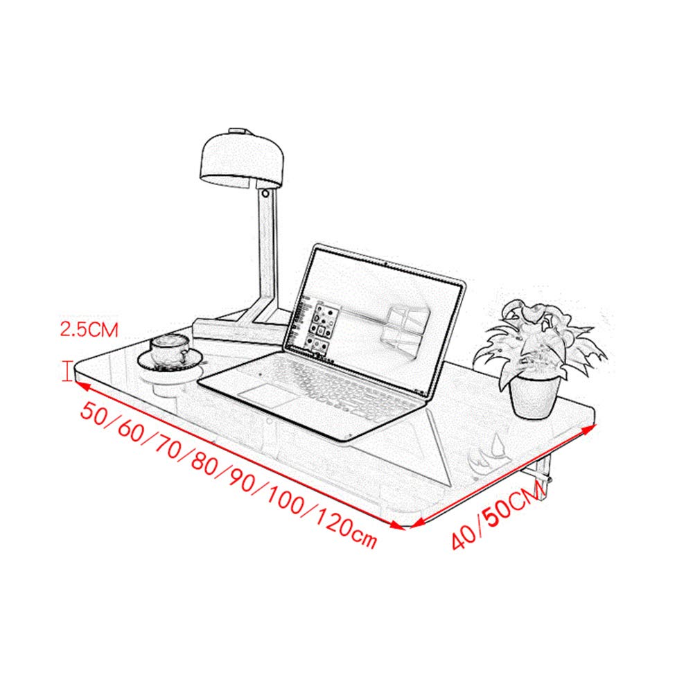 Foldable Wall Mounted Table - Space Saving Dining Desk & Computer Workstation for Small Spaces (Yellow, 40cm/50cm Width) - Perfect for Apartments, Dorms & Home Offices