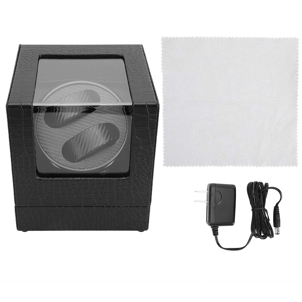 NITRIP Automatic Watch Winder Box for Men - 2+0 Watch Storage Display Case with 100-240V Power for Mechanical & Automatic Watches (Black) - Perfect for Watch Collectors & Luxury Timepiece Enthusiasts