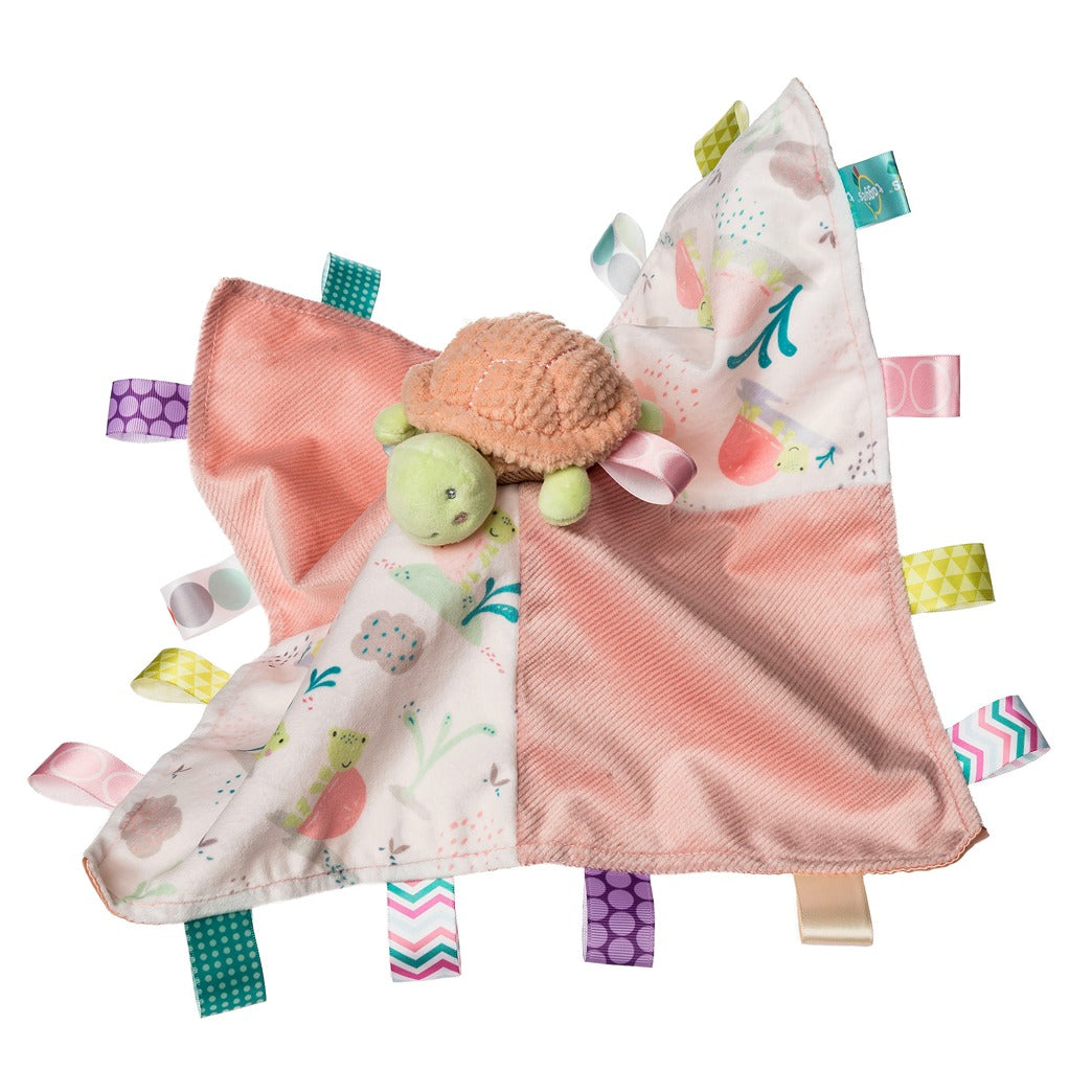 Mary Meyer Taggies Tippy Turtle Plush Baby Blanket - Soft Security Blanket for Infants & Toddlers, Perfect for Naptime, Travel, and Sensory Play