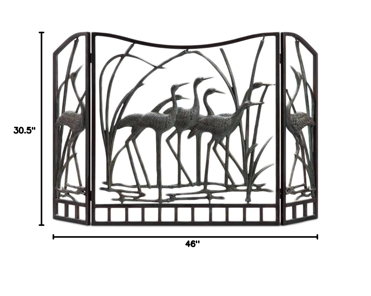 SPI Home Crane Flock Aluminum Fireplace Screen - Decorative Fireplace Cover for Living Room, Bedroom & Patio - Heat Resistant & Rustproof Safety Screen for Indoor & Outdoor Use