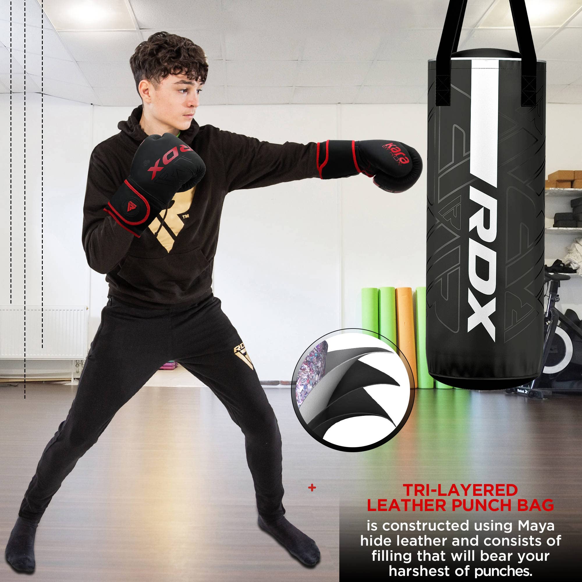 RDX Kids Punching Bag 2FT with Boxing Gloves - Junior Hanging Bag Set for Kickboxing & MMA Training - Perfect for Home Gym, Birthday Gifts & Kids Fitness