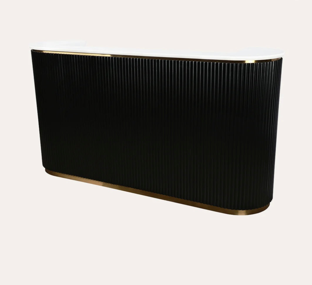 Grand Rene Tambour Reception Desk - Elegant Office Furniture for Hotels, Corporate Lobbies & Luxury Spaces
