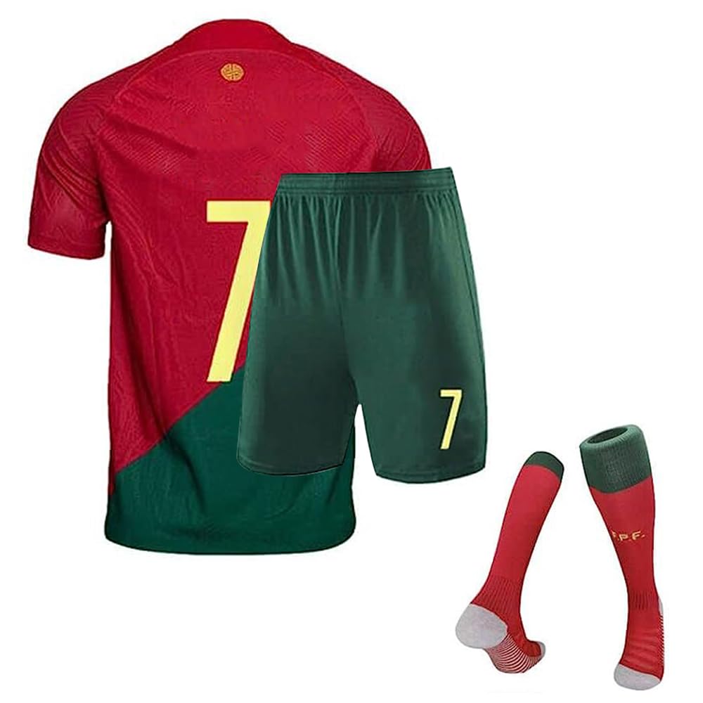 Authentic Football Soccer Jersey for Boys & Youth - Sports Fan Outdoor T-Shirt with Socks Gift Set | Game Day, Training & Team Support