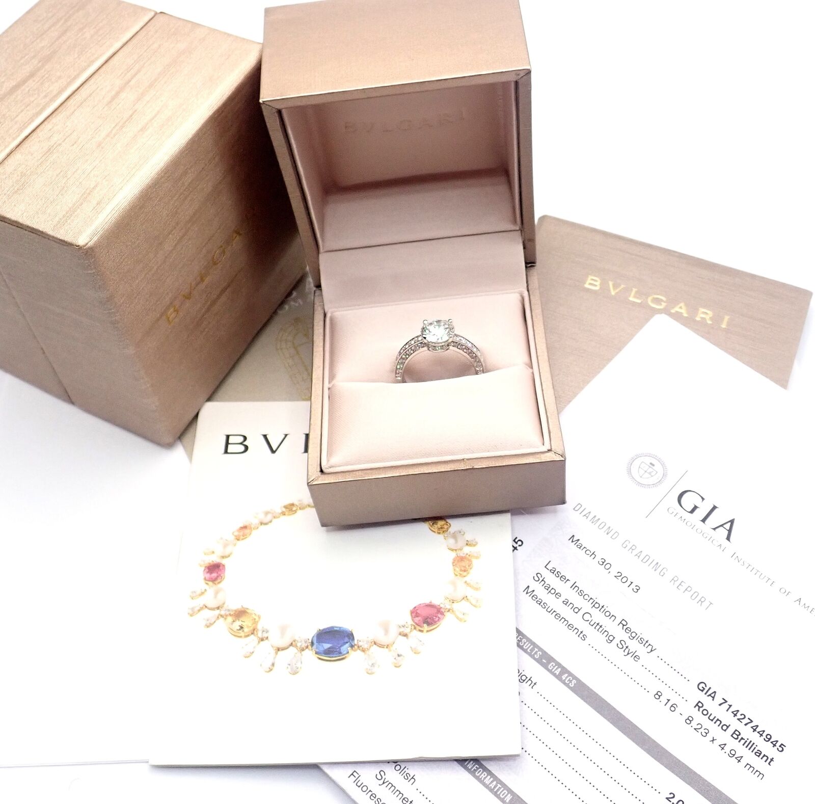 Authentic Bulgari Bvlgari Platinum 4.04ct VS1 F Diamond Engagement Ring with GIA Certificate - Perfect for Proposals, Weddings & Anniversary Gifts