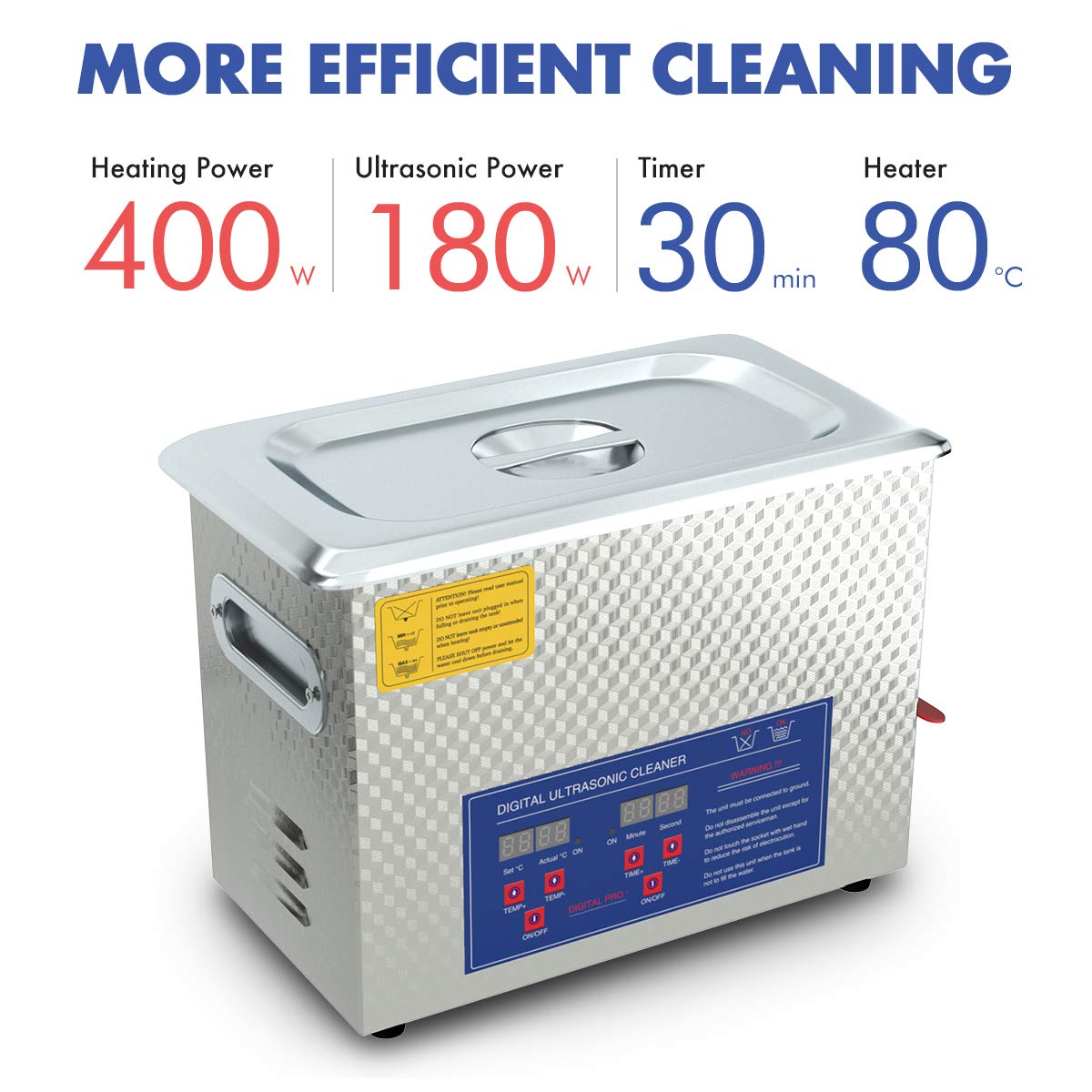 Professional 6L Ultrasonic Parts Cleaner with Heater & Timer - Efficient Carburetor, Injector, Jewelry, Brass & Gun Cleaning with Basket - Ideal for Automotive Repair, Jewelry Care & Firearm Maintenance - DAREFLOW