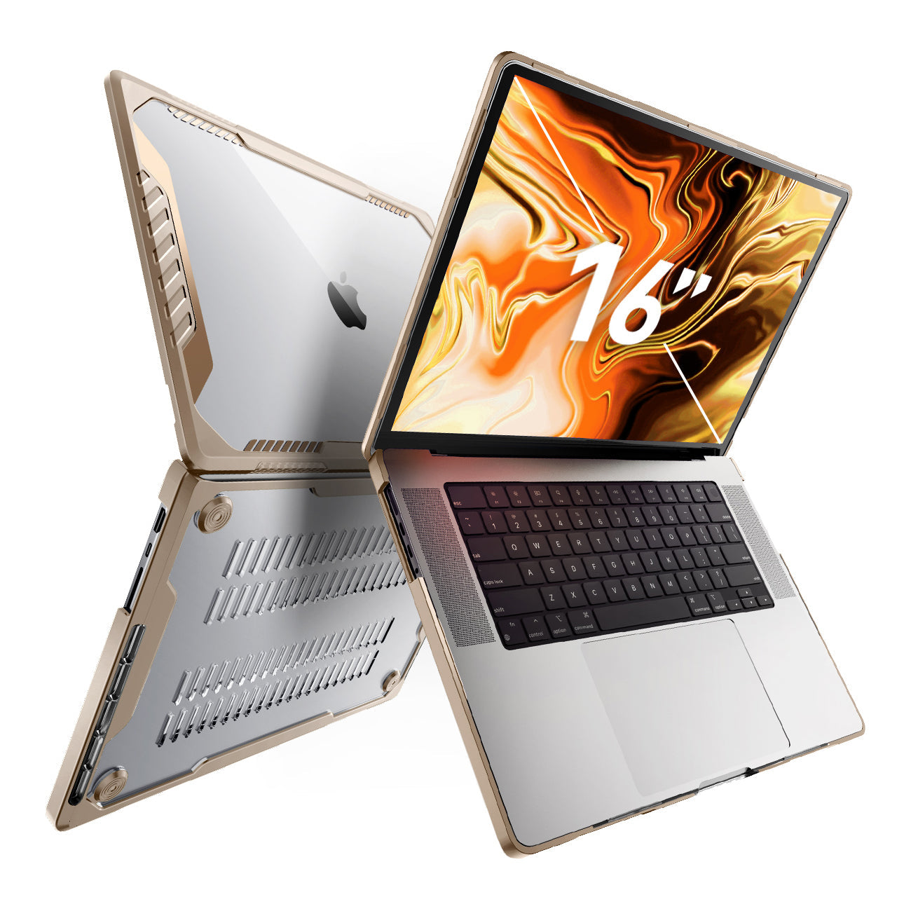 Apple MacBook Pro 16-inch M1/M2 Pro/Max Laptop Case (2021-2023 Model) - SUPCASE Unicorn Beetle Pro Series Rugged Protective Cover in Tan - Perfect for Business, Travel & Outdoor Use
