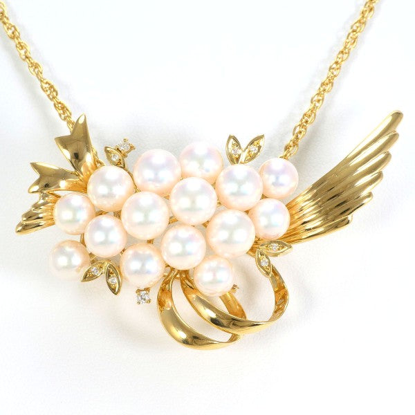 18K Yellow Gold Akoya Pearl and Diamond Convertible Necklace & Brooch Jewelry Set - Perfect for Weddings, Anniversaries and Special Occasions
